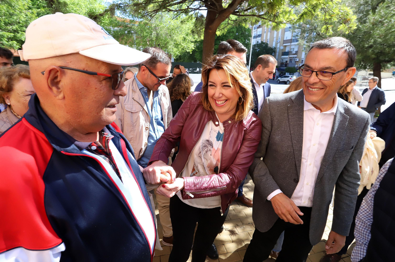 Susana Díaz e Ignacio Caraballo, durante una campaña electoral.