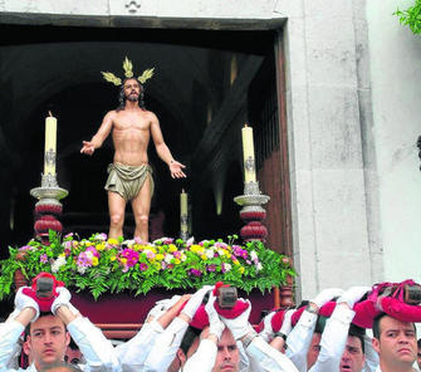 La talla del Cristo Resucitado de San Roque, que el pasado año no pudo procesionar por la lluvia.