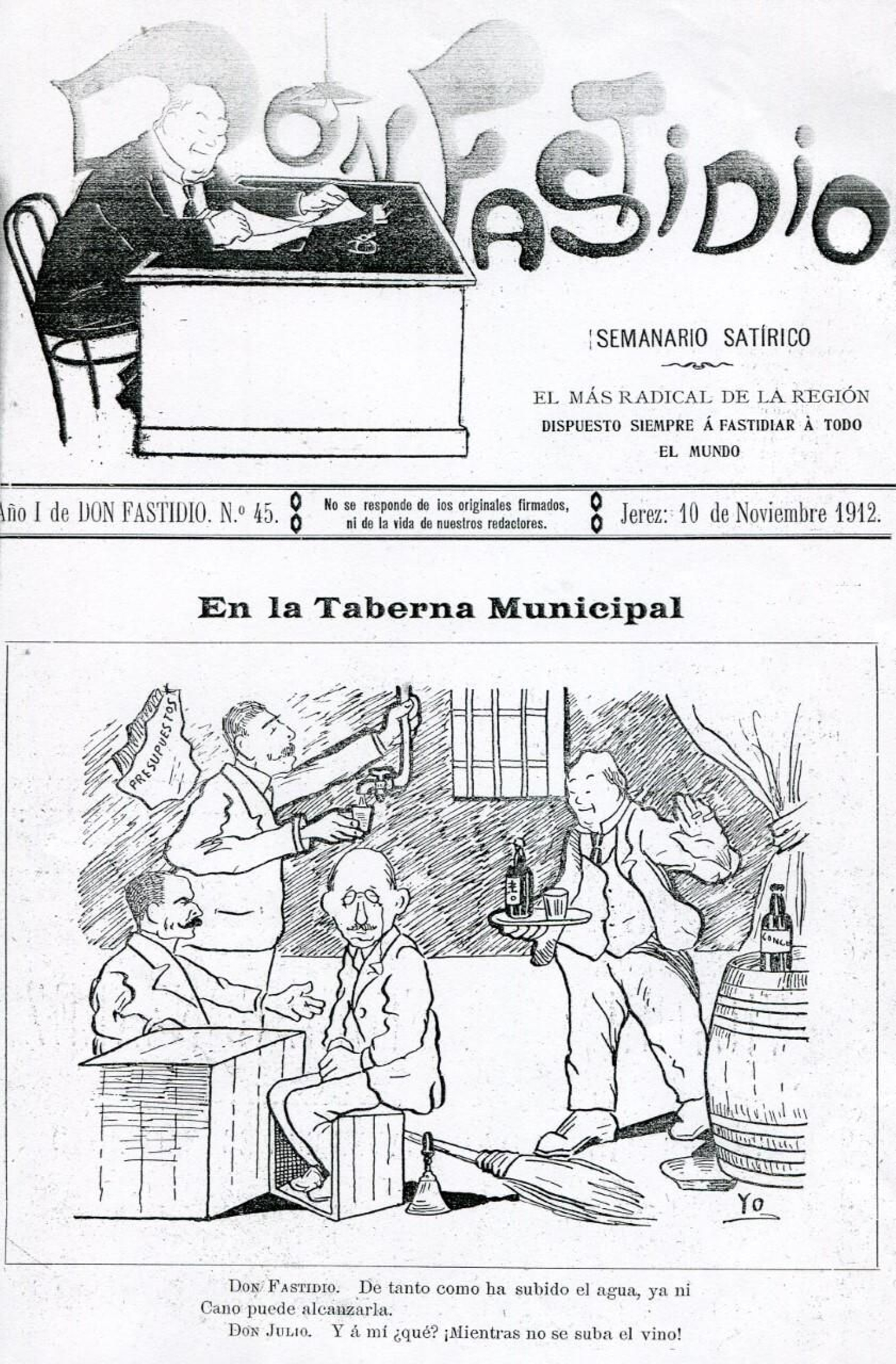 Don Fastidio, semanario satírico publicado en Jerez, 1912.
