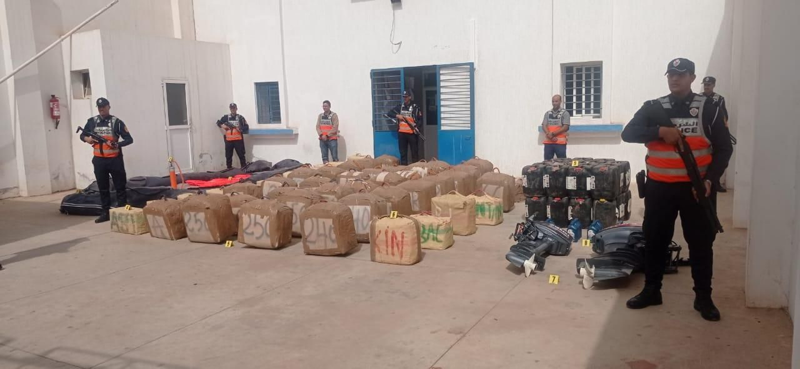 El hachís intervenido por la Policía marroquí.