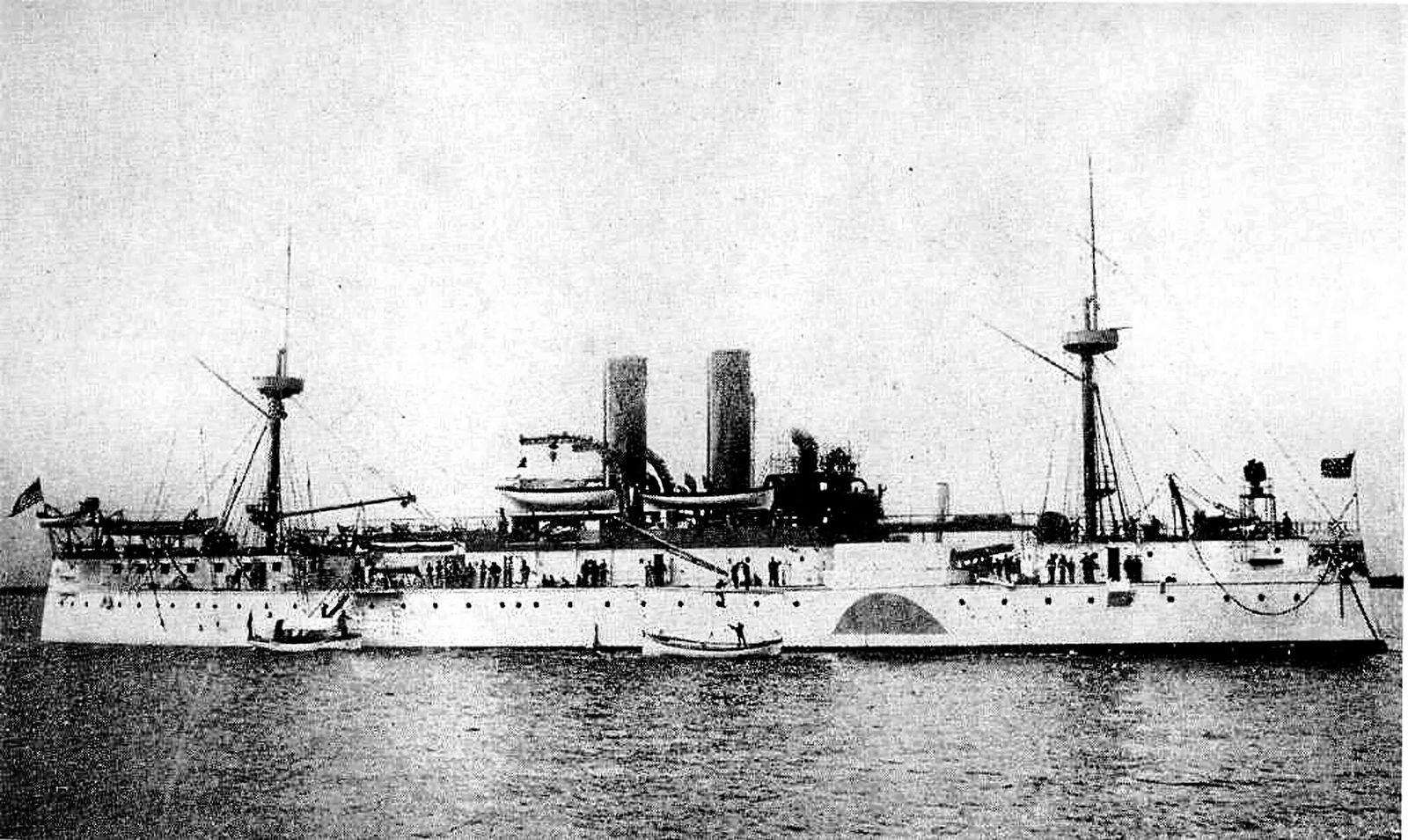 Crucero acorazado Maine, de la Marina de Estados Unidos, que se hundió en  la Habana a causa de una explosión en febrero de 1898