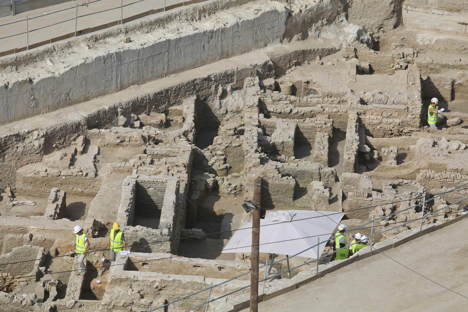 Las fotos de los restos arqueológicos en la obra del Metro de Málaga