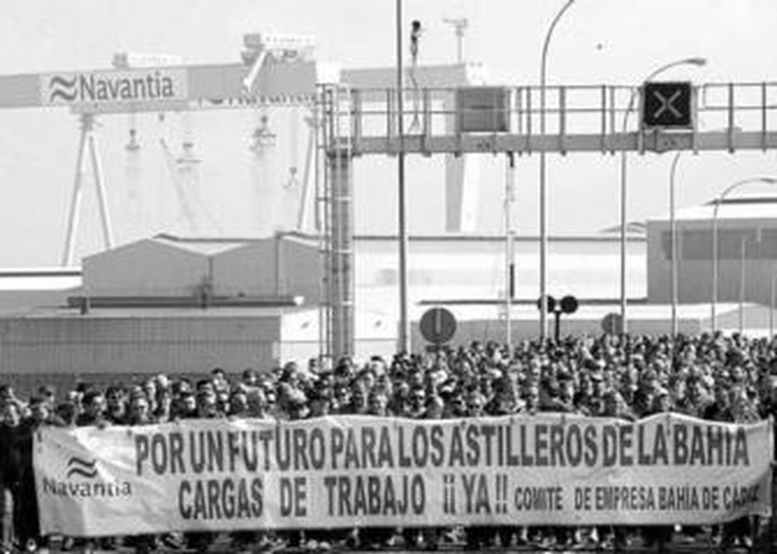 Una de las movilizaciones del personal de Navantia a lo largo de 2012.