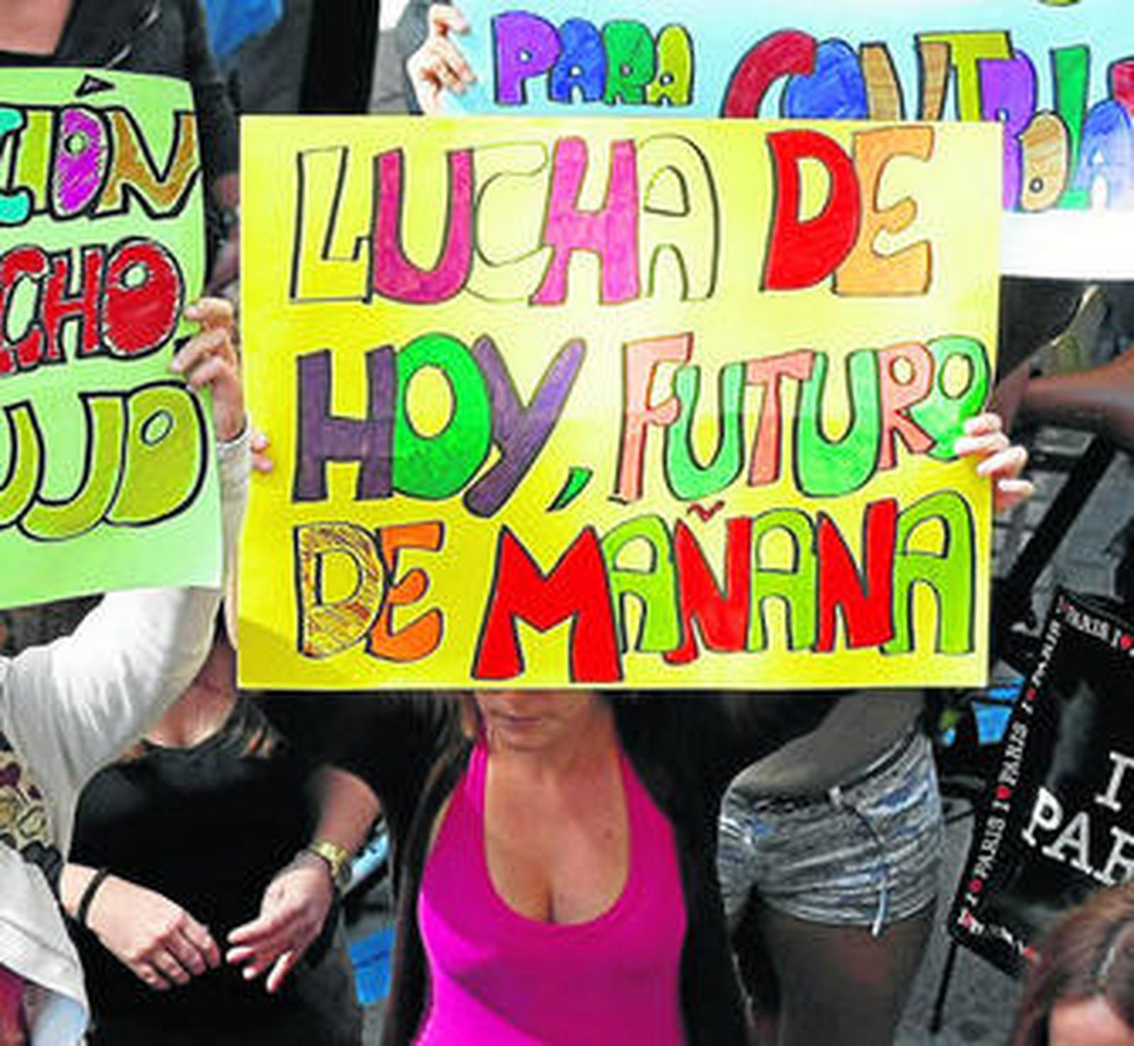 Una de las manifestaciones de universitarios contra los recortes.