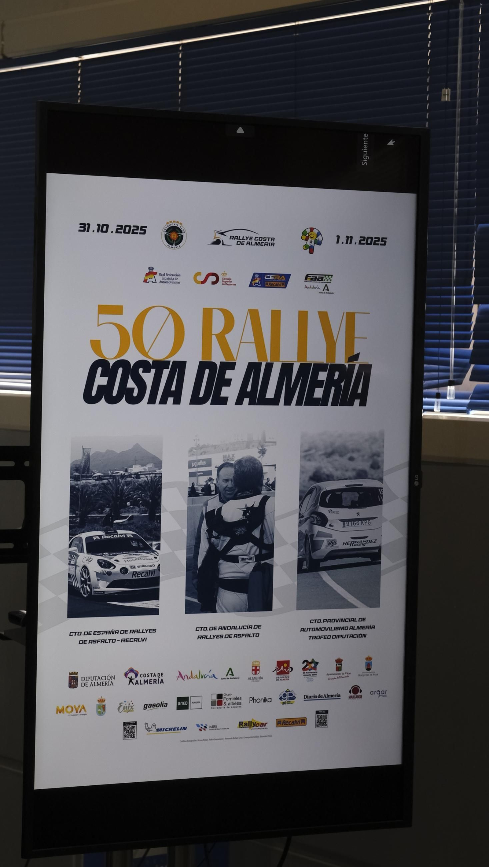 Cartel del Rallye Costa de Almería que este año cumple su edición número 50.