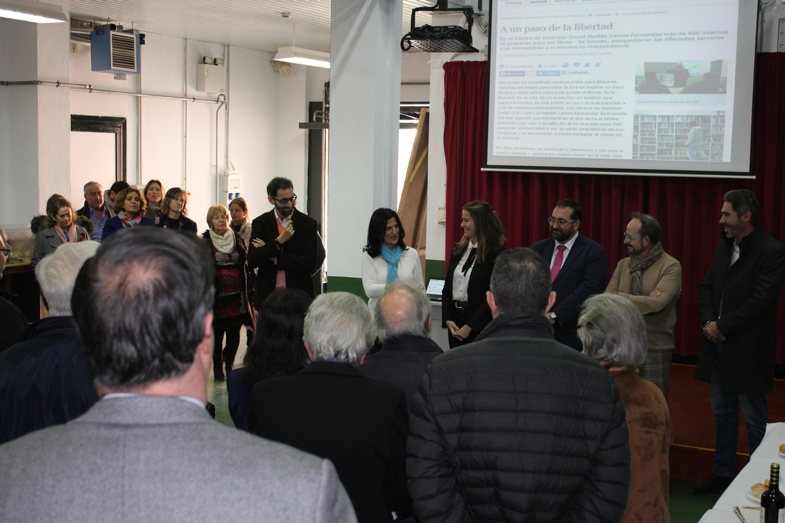 La subdelegada del Gobierno, junto al delegado de Educación, el juez de vigilancia penitenciaria, Pedro Joya y la directora del CIS, Cristina Buján