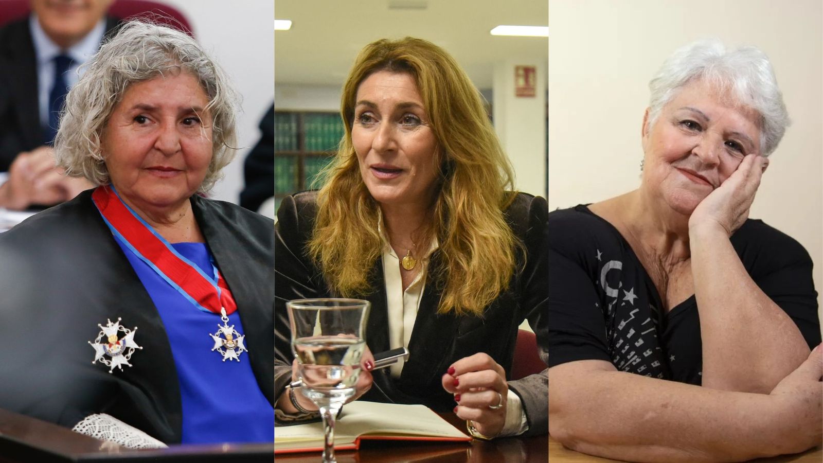 María José Sanz, Pilar Cañete y Nieves Buscató.