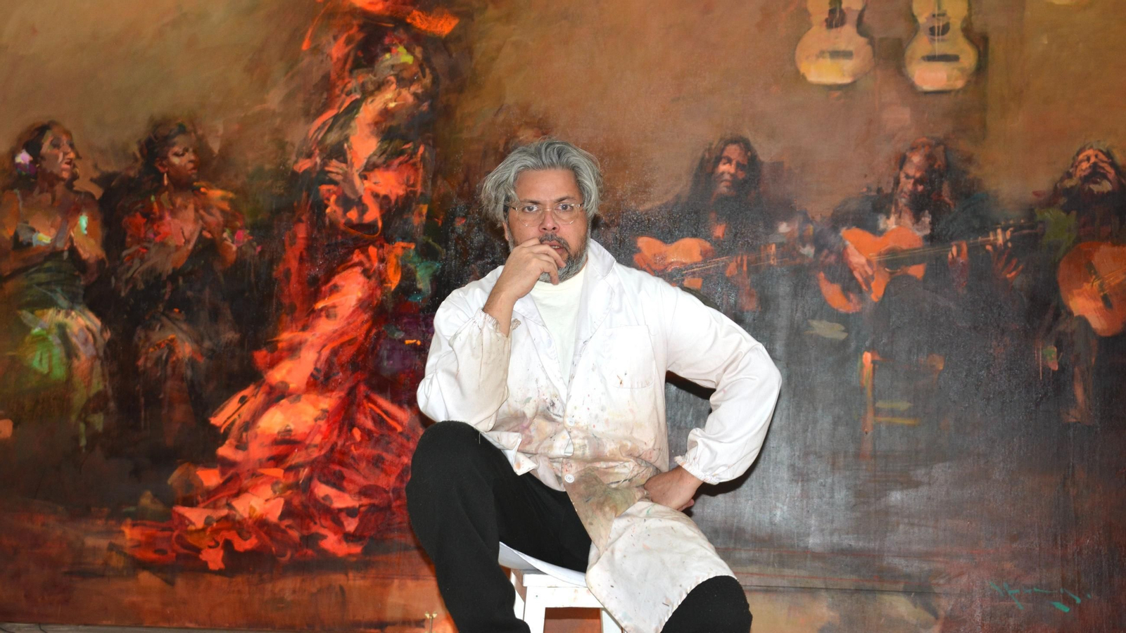 El pintor Diego Ramos en su estudio del sur de Francia. El pintor Diego Ramos en su estudio del sur de Francia.