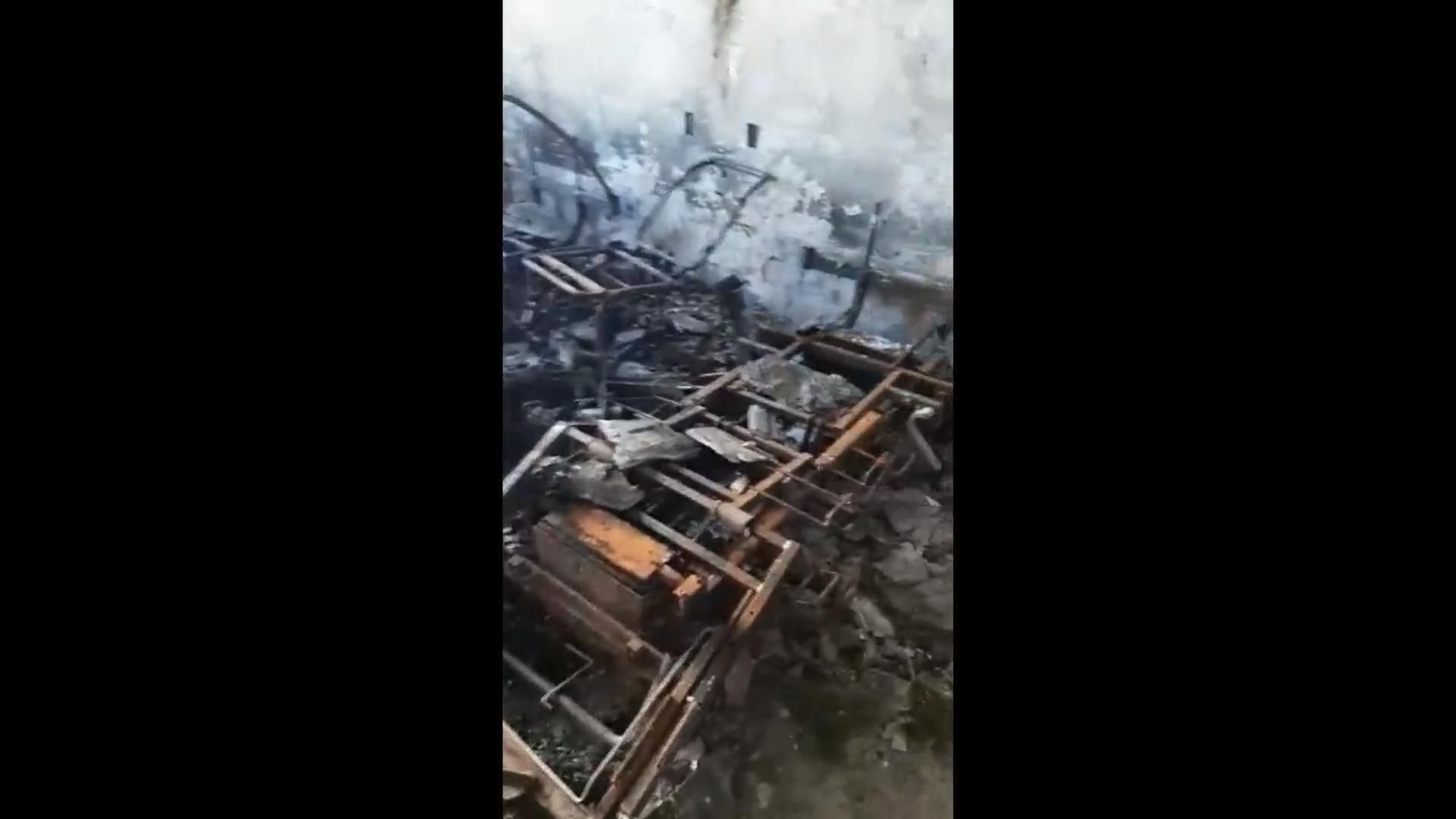 Así quedó la sexta planta y la habitación en la que se originó el fuego.