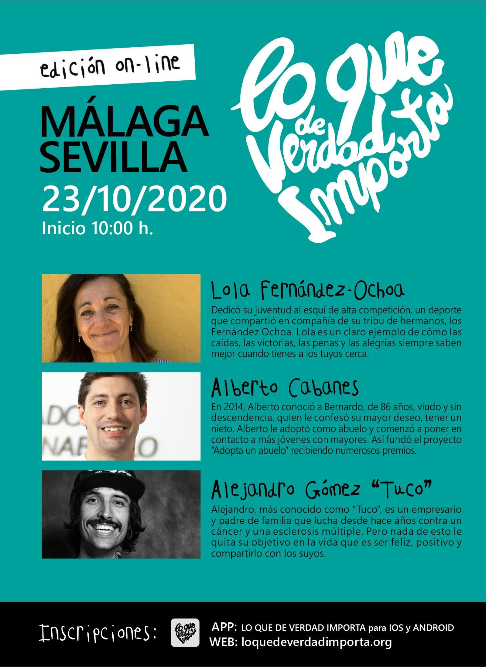 Cartel del congreso Lo Que De Verdad Importa Sevilla / Málaga.