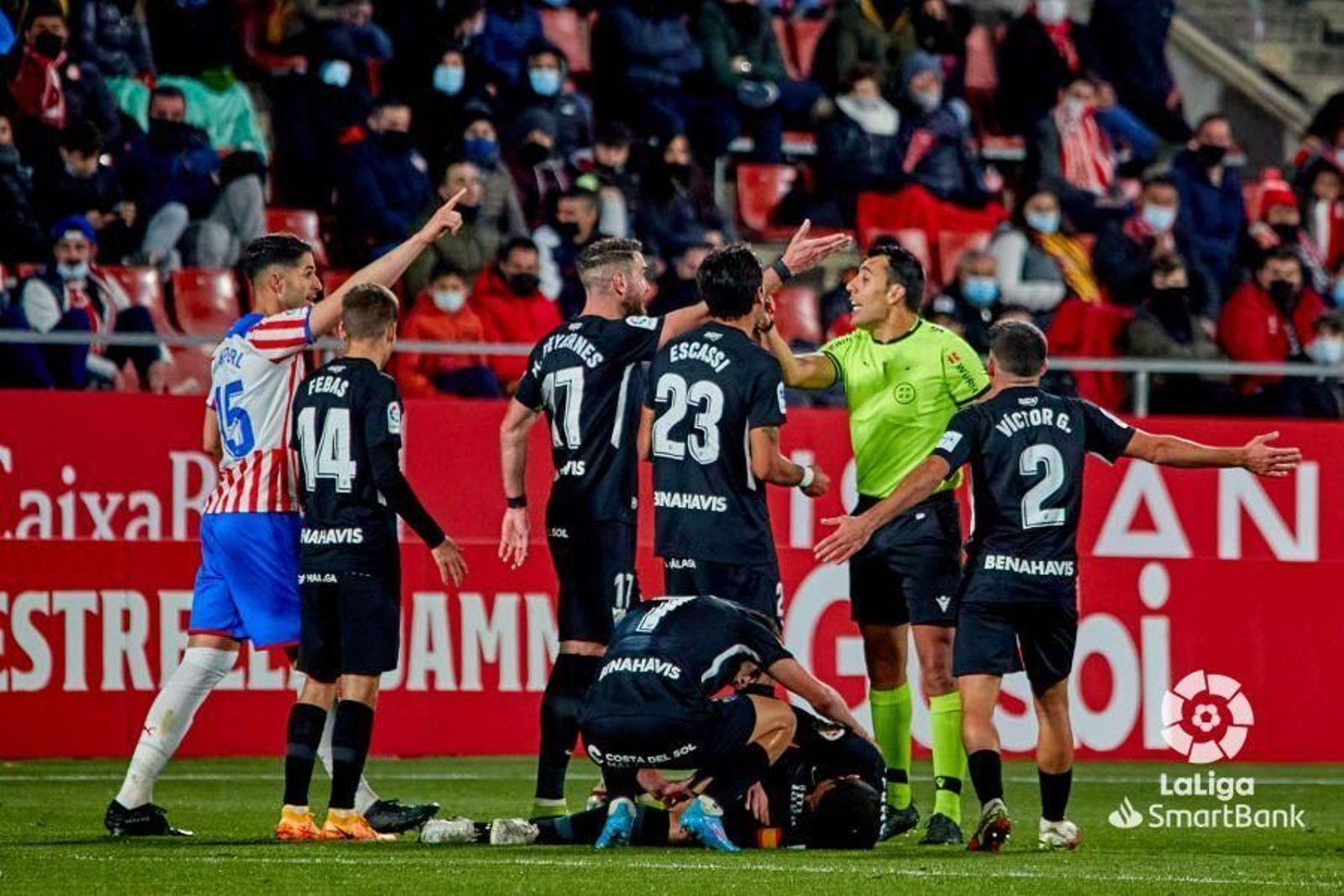 Un momento del Girona - Málaga CF Un momento del Girona - Málaga CF
