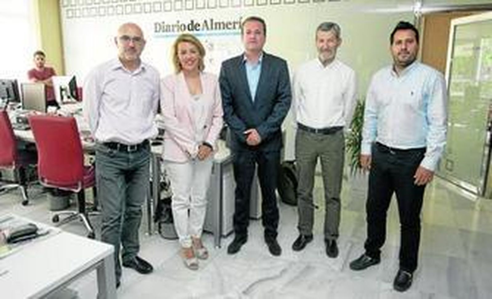 Director y redactor jefe de Diario de Almería junto a los candidatos de PSOE, Ciudadanos y Unidos Podemos al Congreso de los Diputados.