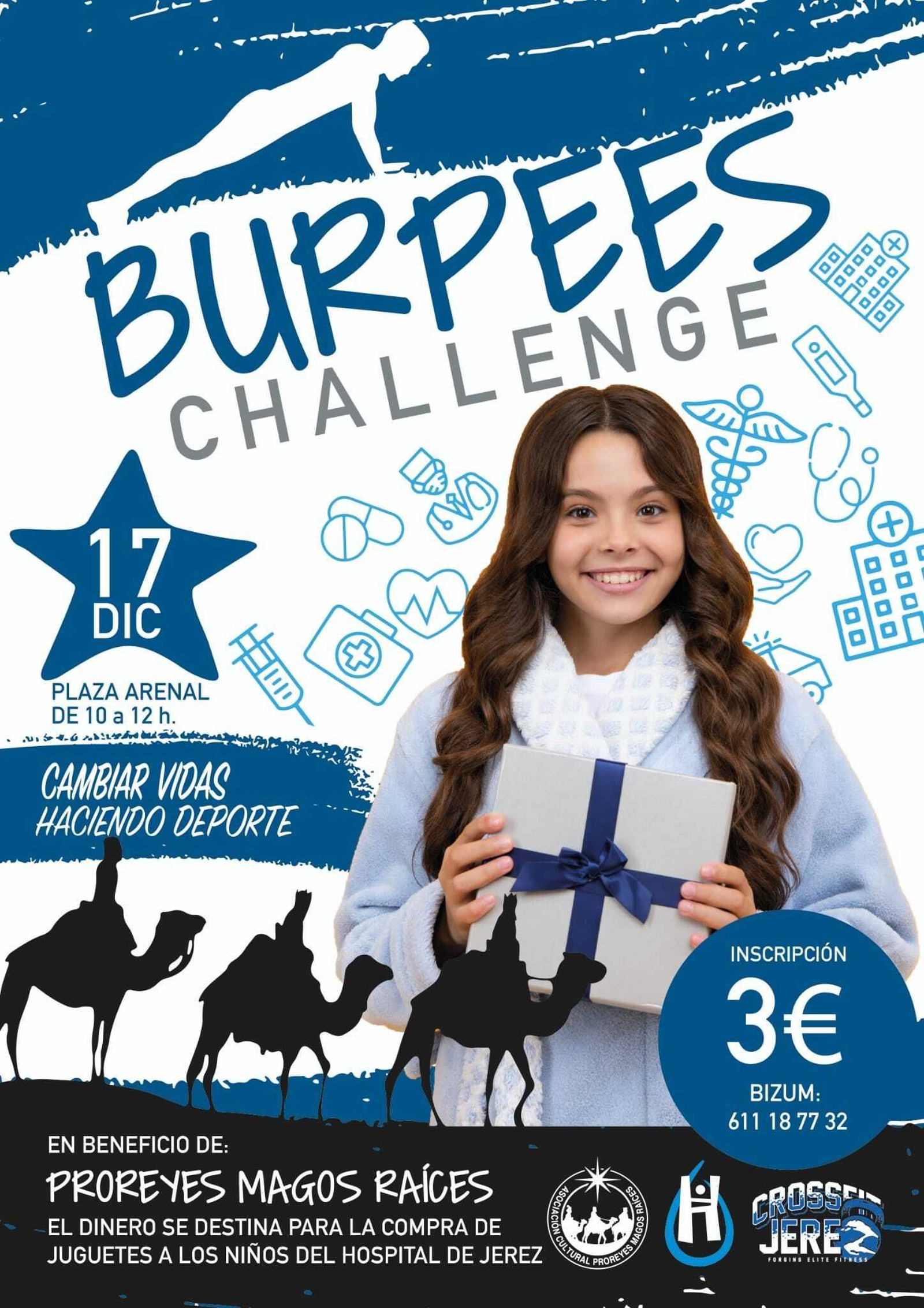Cartel del evento benéfico 'Burpees Challenge'.