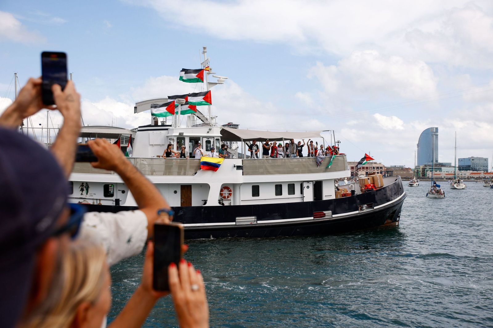 Uno de los barcos que formó parte de la flotilla de apoyo a los palestinos de Gaza.