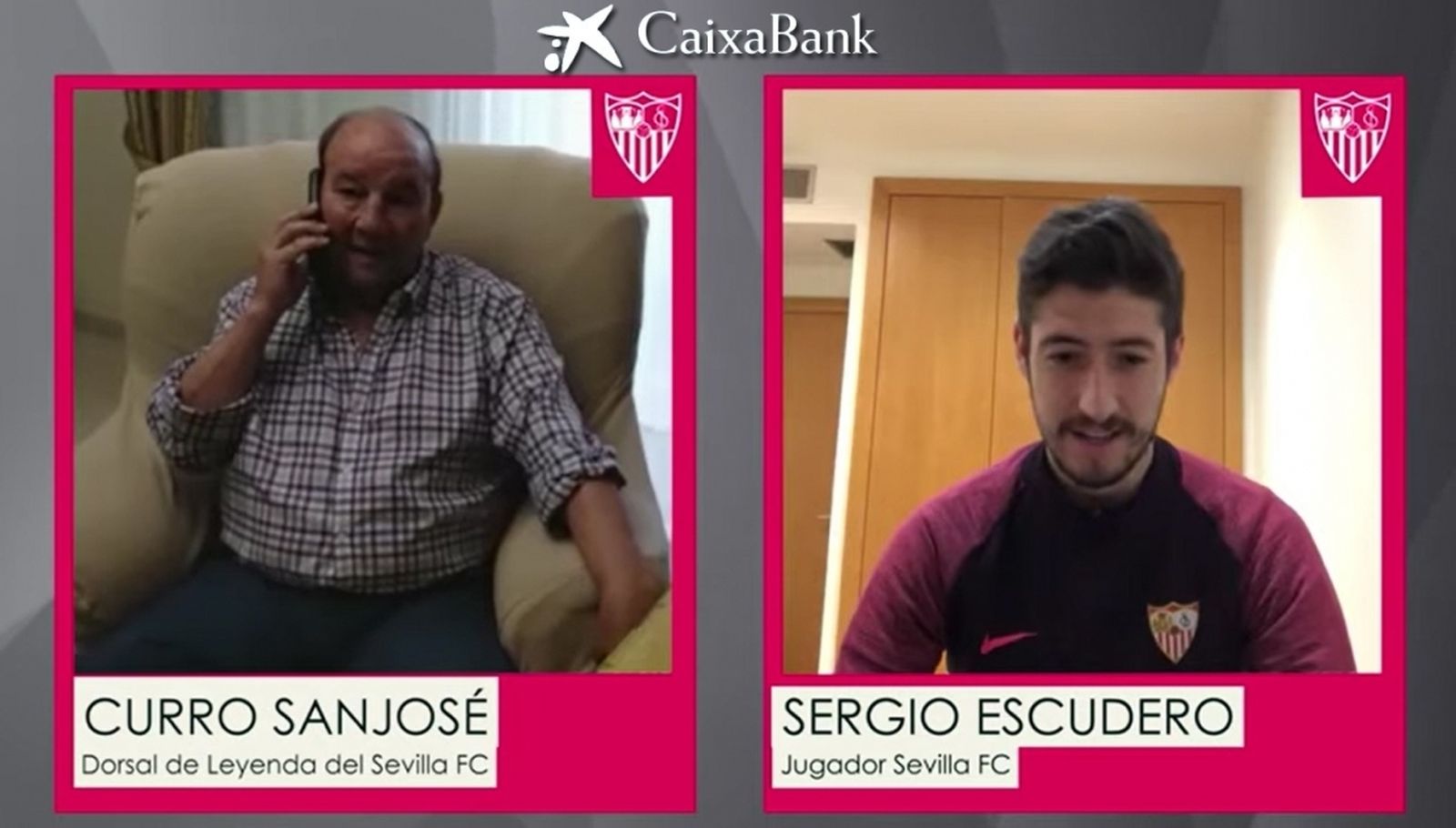 Imagen montada por el Sevilla de la charla telefónica entre Sanjosé y Escudero.