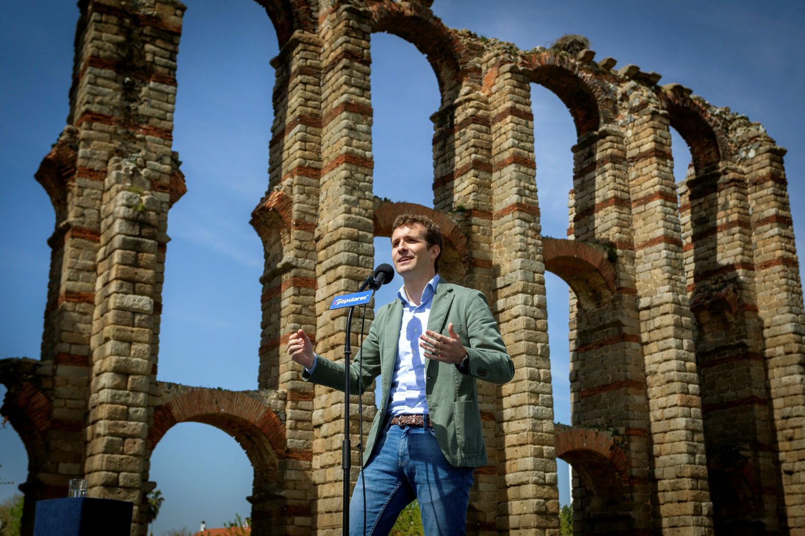 Pablo Casado interviene en un acto del PP en Segovia.