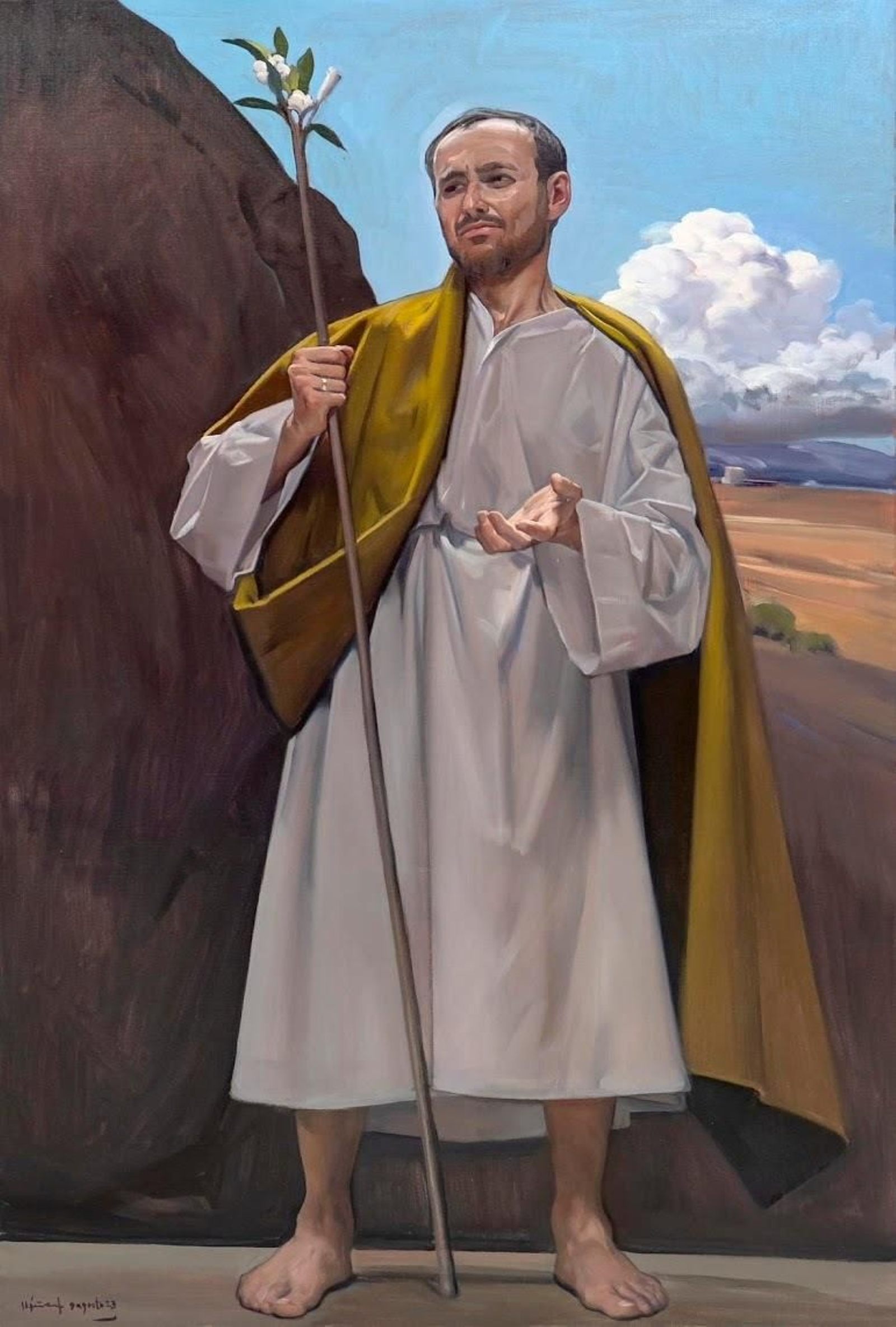 Regresa la nueva pintura de San José al Santuario del Saliente de Albox.