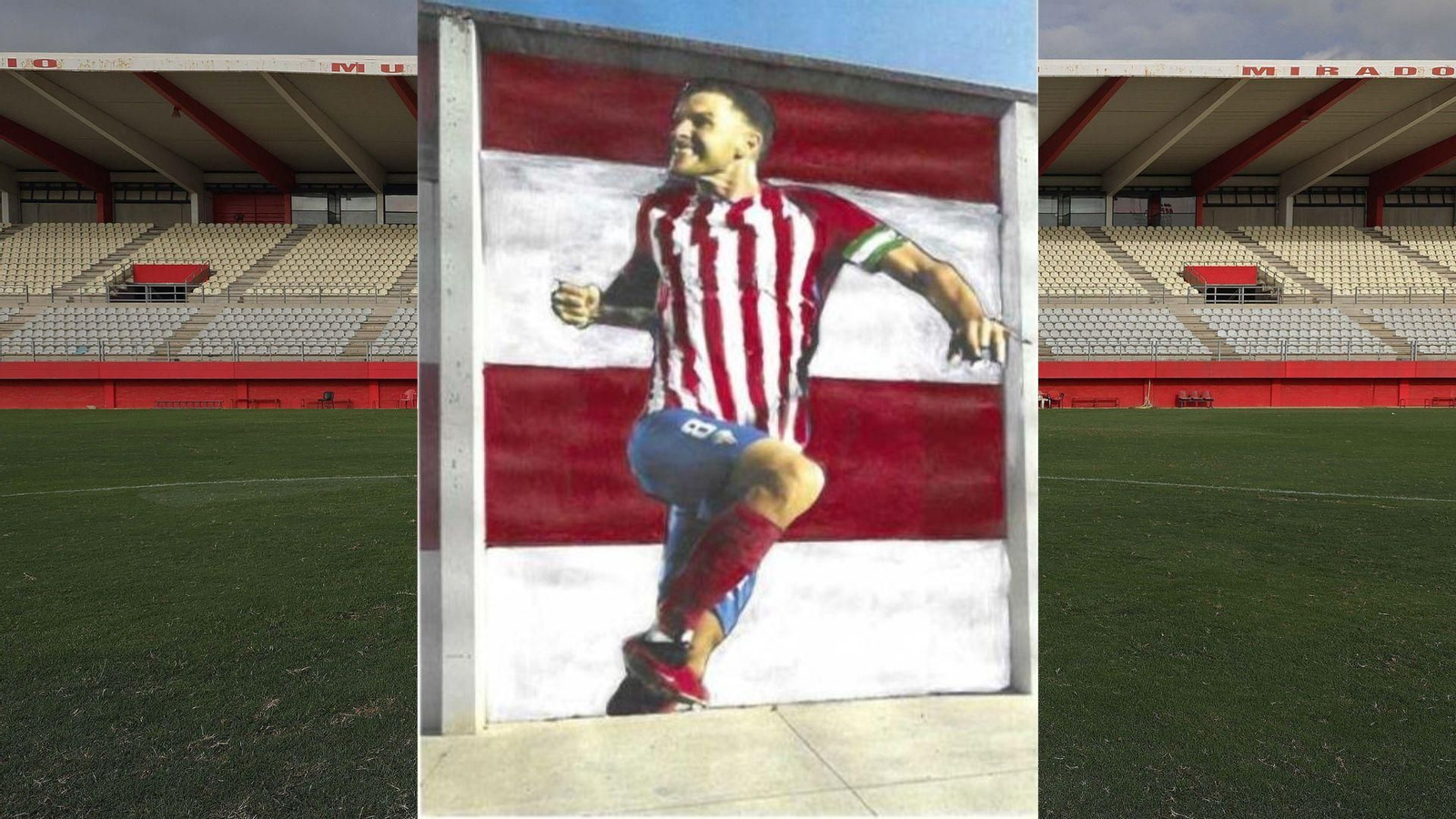 El mural propuesto por Siglo Rojiblanco para homenajear a Iván Turrillo.