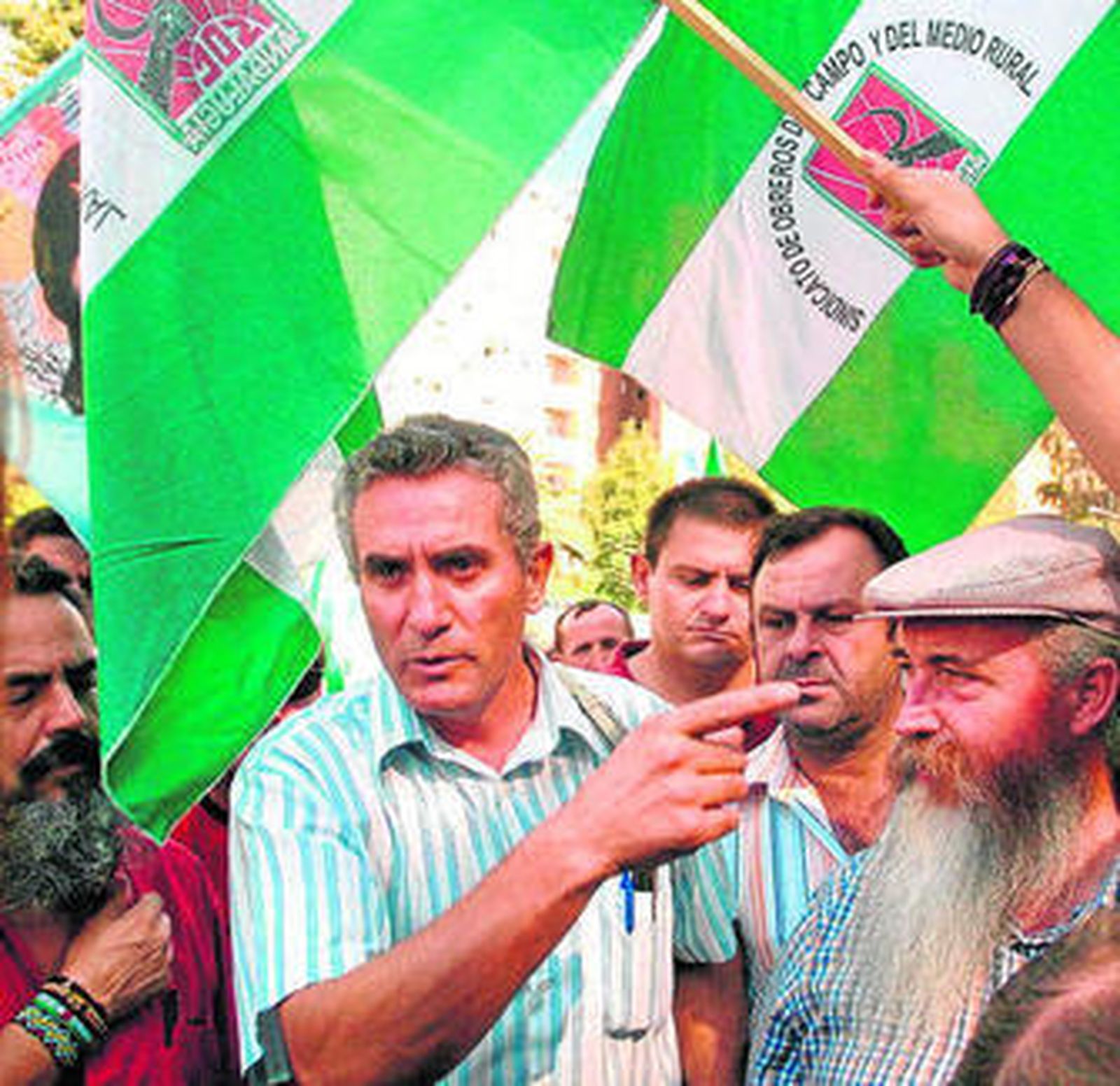 Cañamero en una movilización sindical.