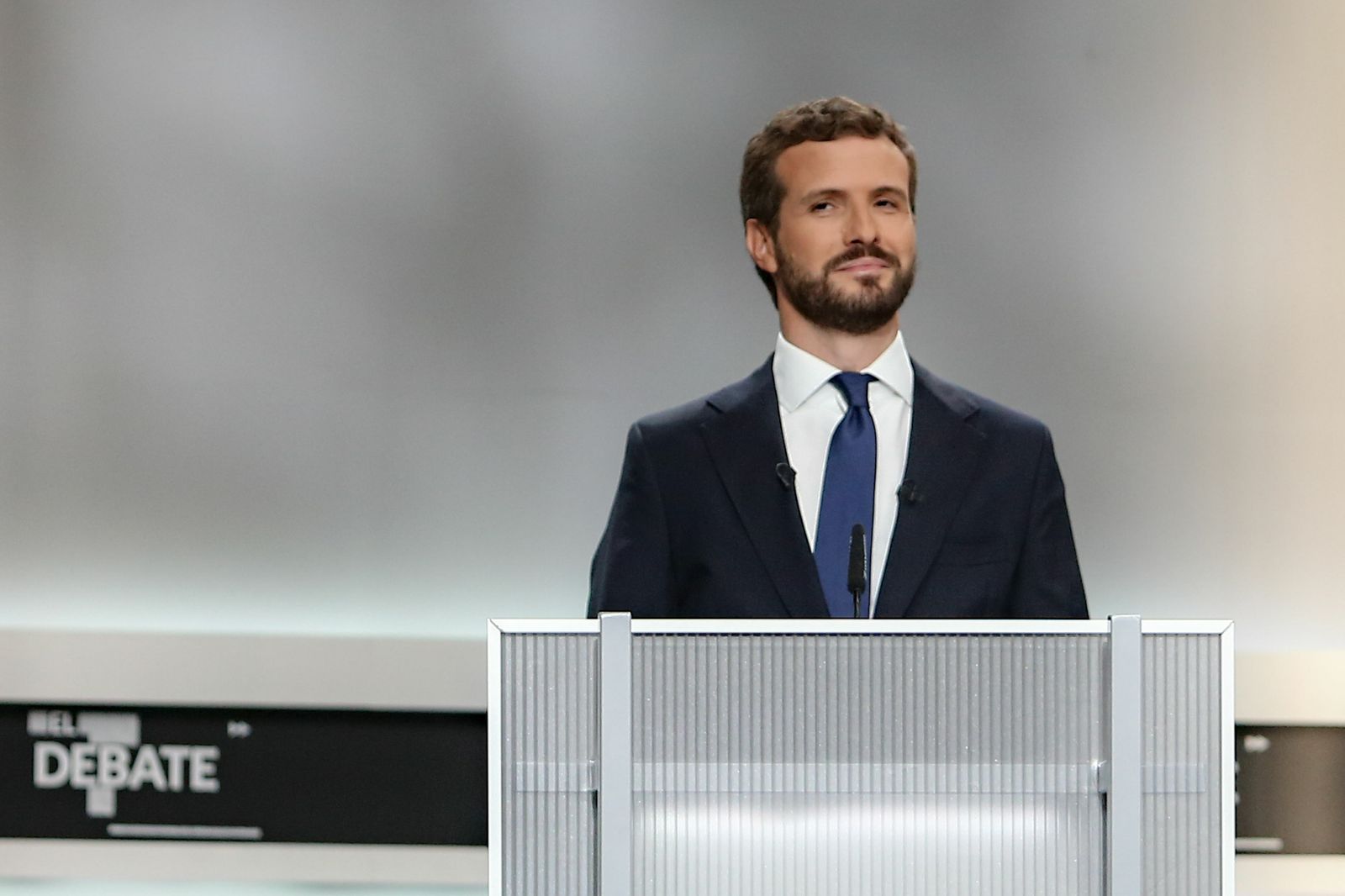 Pablo Casado, antes del debate.
