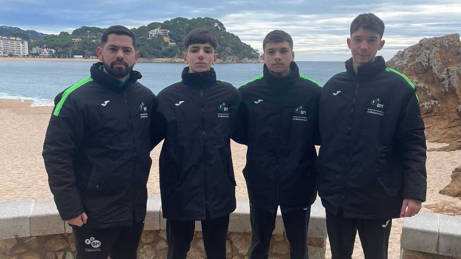 Alejandro Ledesma, Hugo Barrera, Juan Jiménez y Marco García, en Blanes