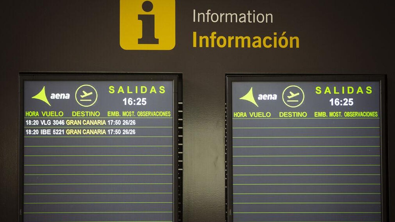 Un panel refleja la escasa actividad en San Pablo.