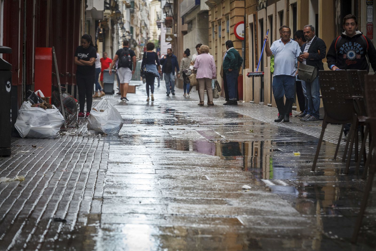 Los efectos de la tromba de agua en Cádiz