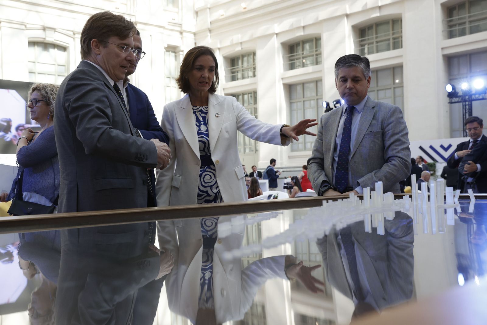 La ministra de Industria, Reyes Maroto, este lunes a la inauguración de la II edición del encuentro empresarial en Madrid.