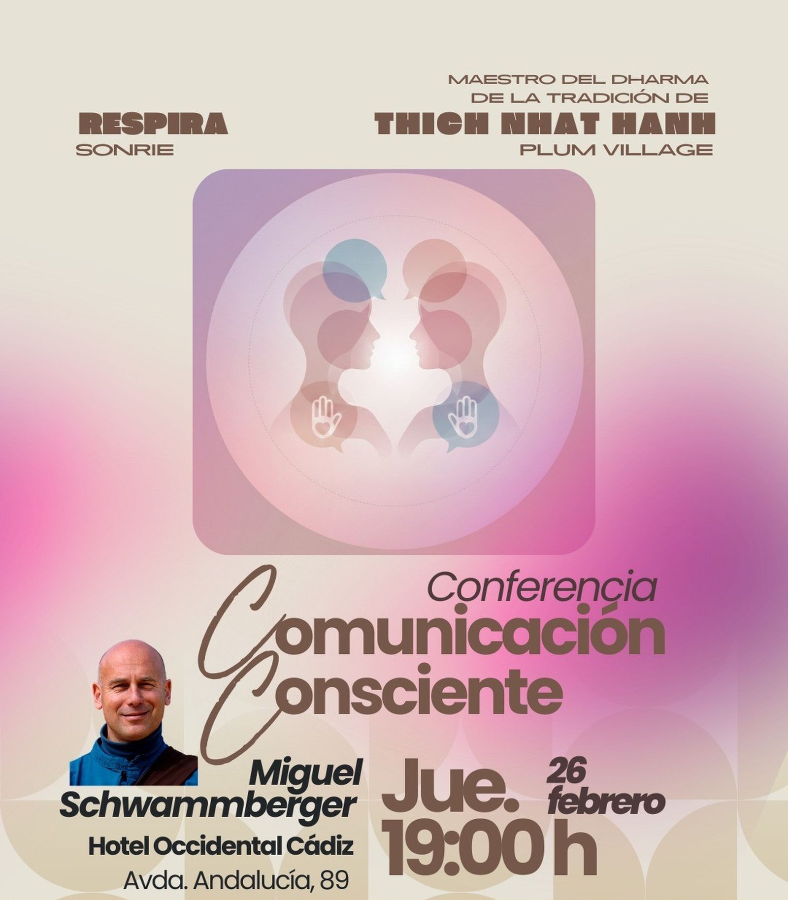 Cartel anunciador de la conferencia.