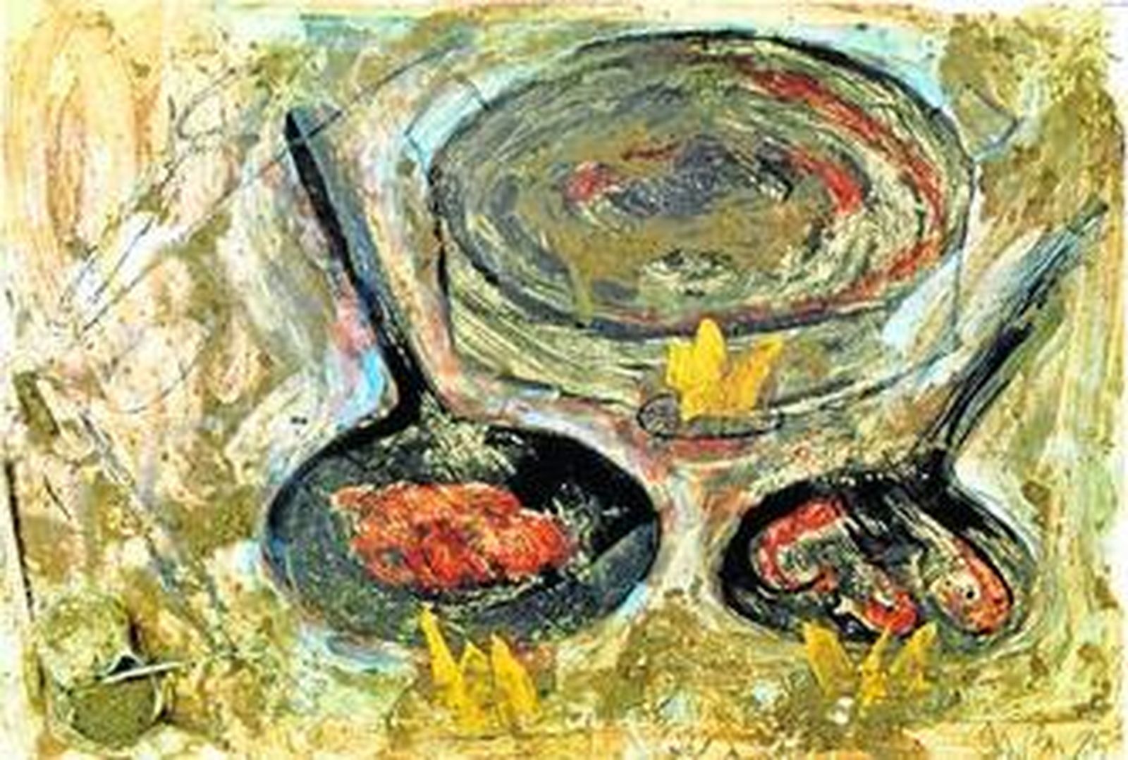 1. Zurbarán: 'San José con el Niño', óleo sobre lienzo (1660). 2. Salas de la muestra. 3. Barceló: 'Sin título' (1985). 4. Ramón Casas: 'En el hipódromo', óleo sobre lienzo (1899-1901). 5. René Magritte: 'Georgette', guache sobre papel (1957). 6. Felipe de Bigarny: 'Rey mago', madera tallada y policromada (1500-1510). 7. Juan de Borgoña: 'Asunción de Santa María Magdalena', templeo y óleo sobre tabla (1502-1503).