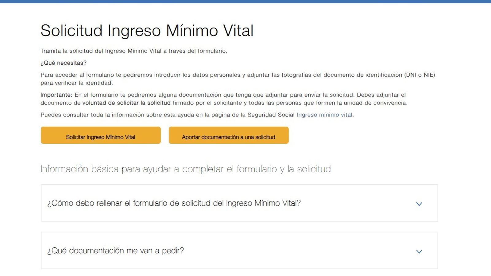 Web de la Seguridad Social.