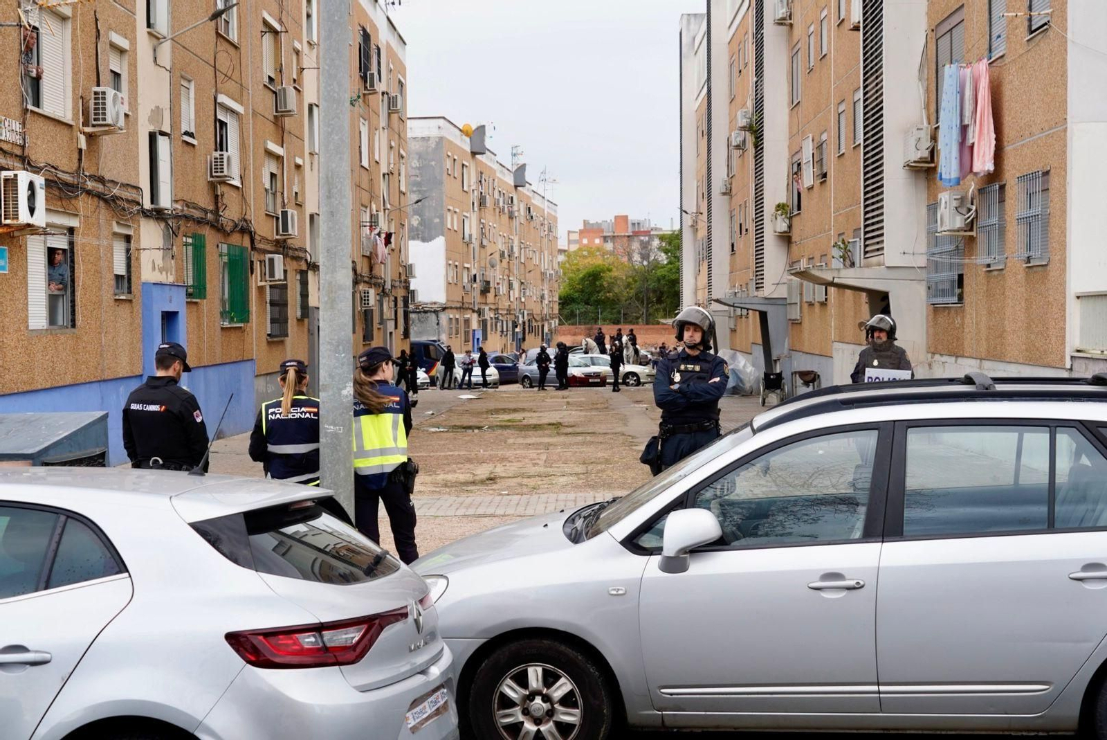 Imágenes de la macrooperación de la Policía Nacional este martes en El Torrejón y Pérez Cubillas: 200 agentes rastrean la zona