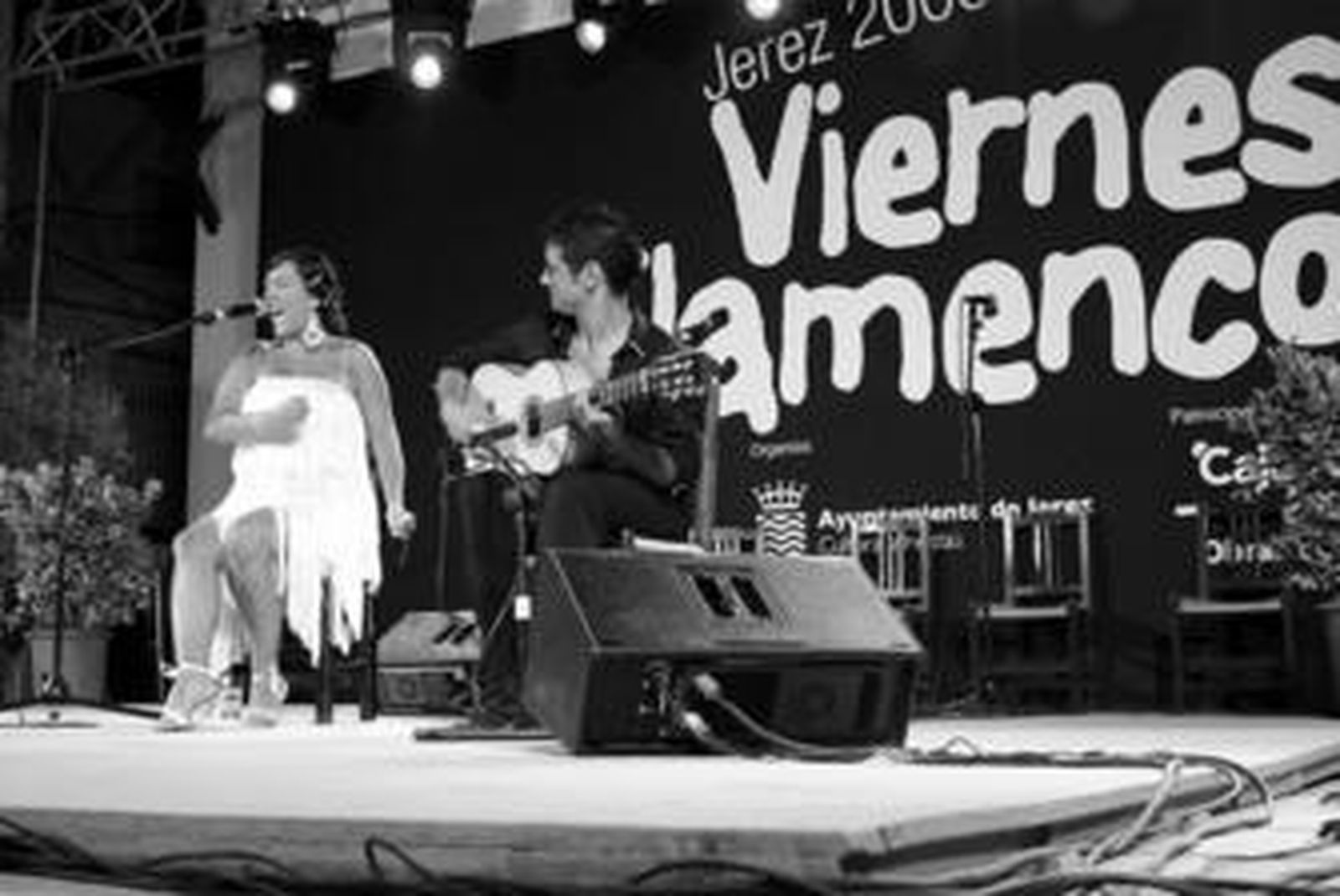 Sara Salado ofrece todo su arte, acompañada por la guitarra de Jesús Núñez, el pasado viernes.