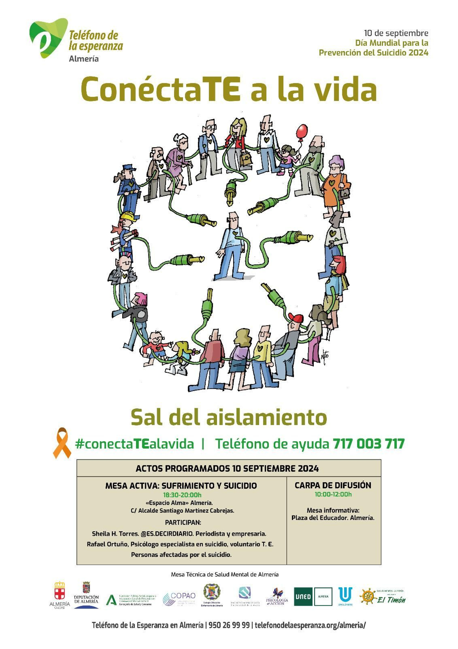 Cartel de eventos progrmados el 10 de septiembre en Almería.