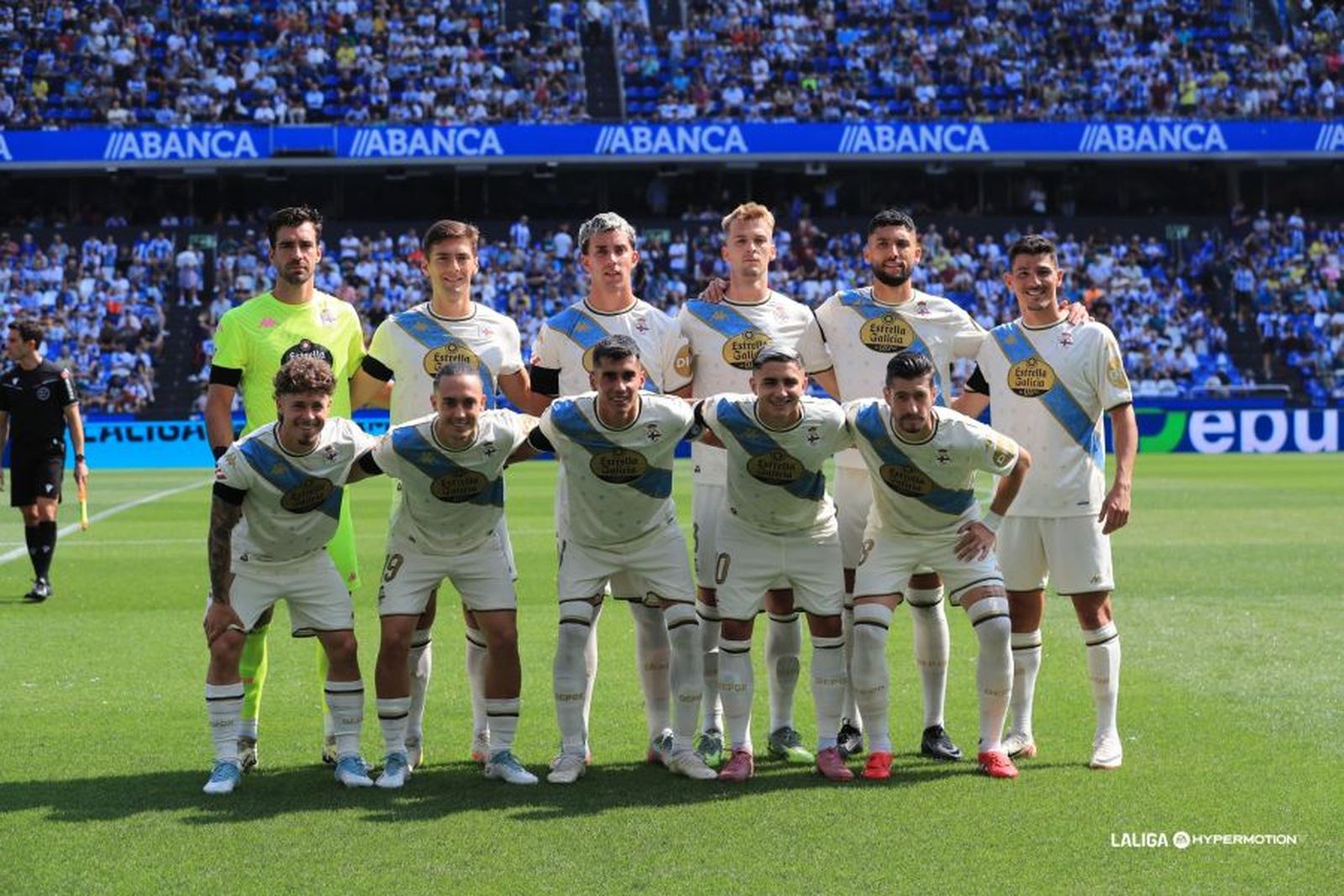 Once del Deportivo en su encuentro ante el Castellón