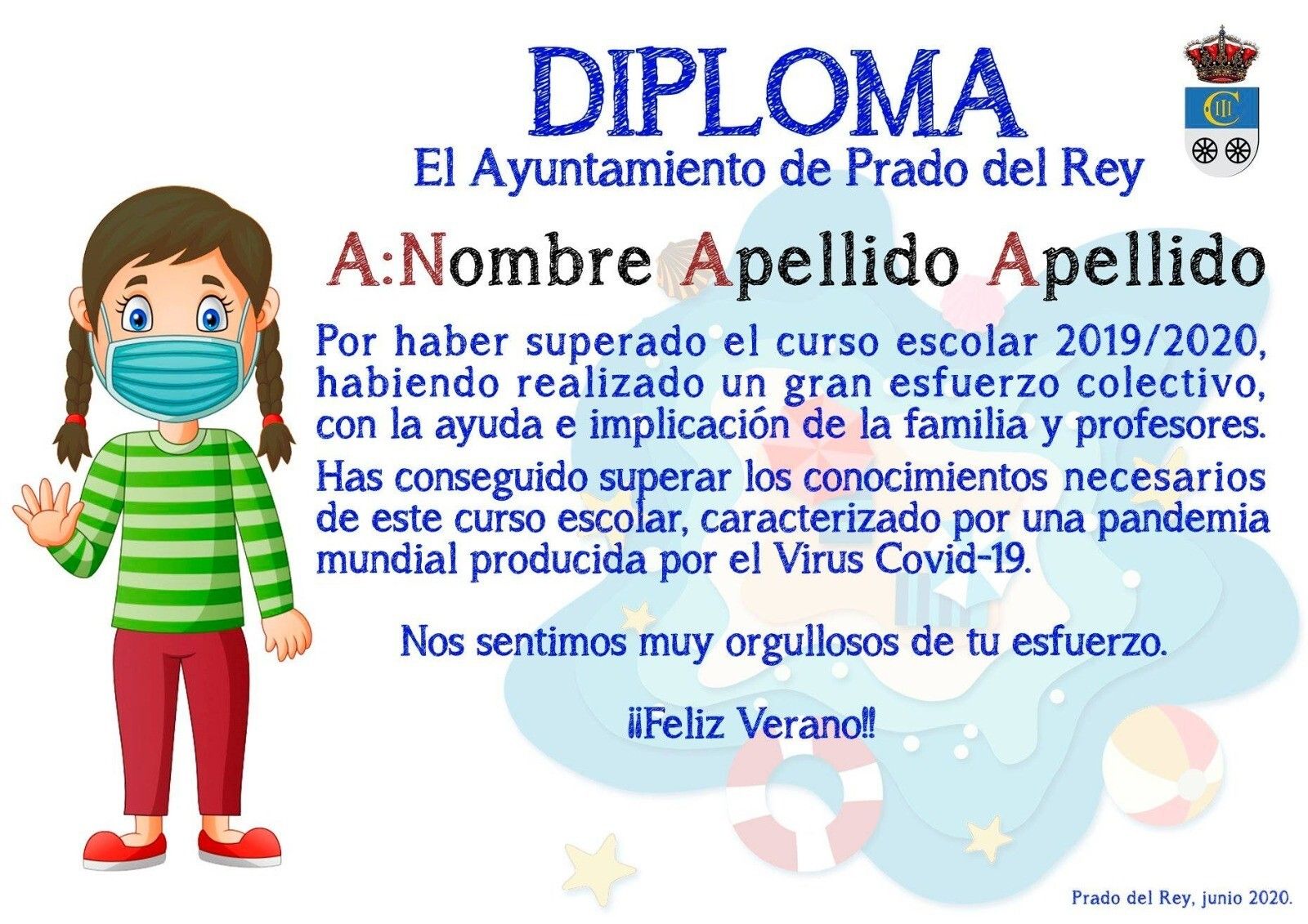 El Consistorio emite un diploma para los escolares.