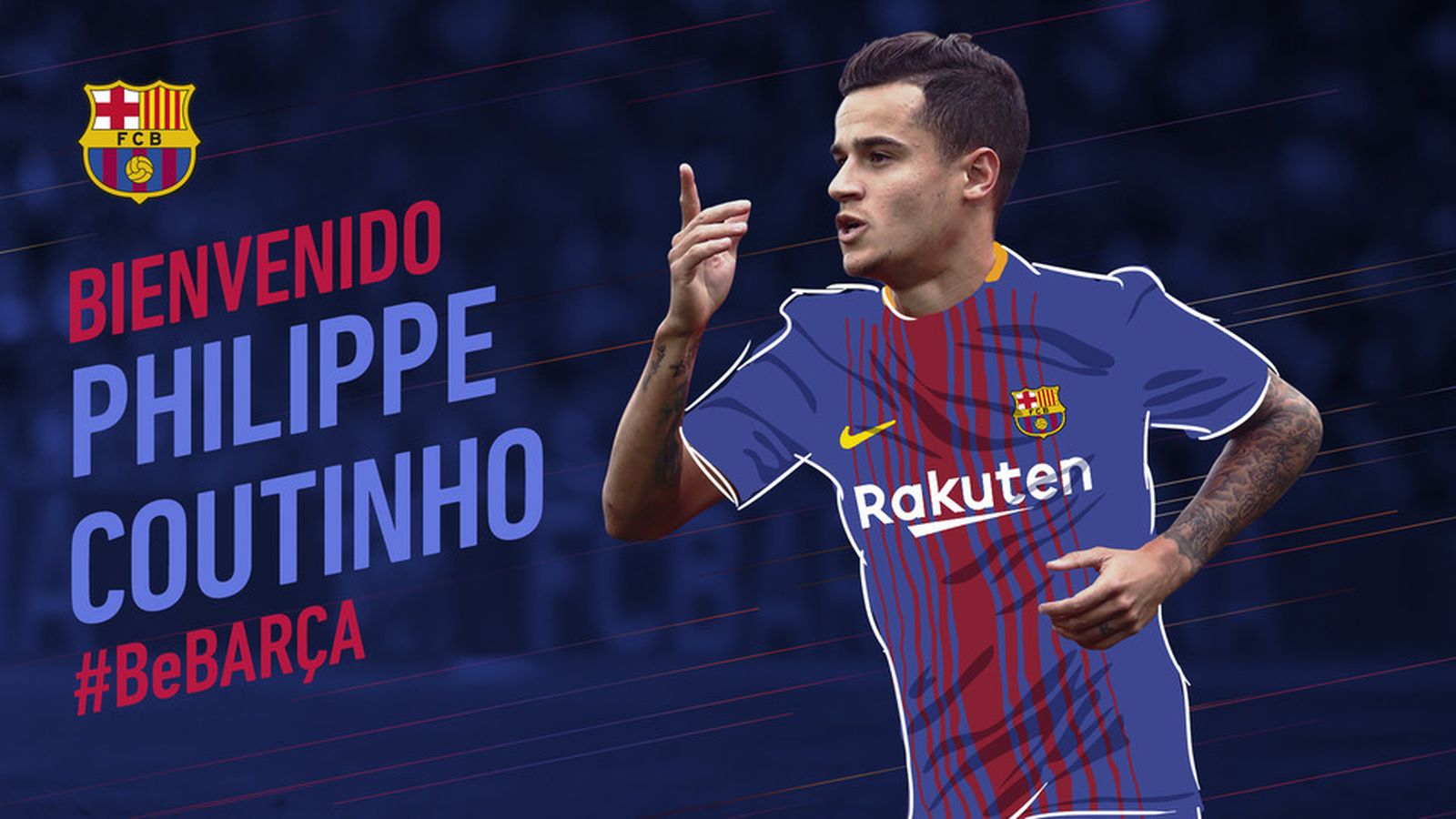 El Barça da la bienvenida a Coutinho en su web.