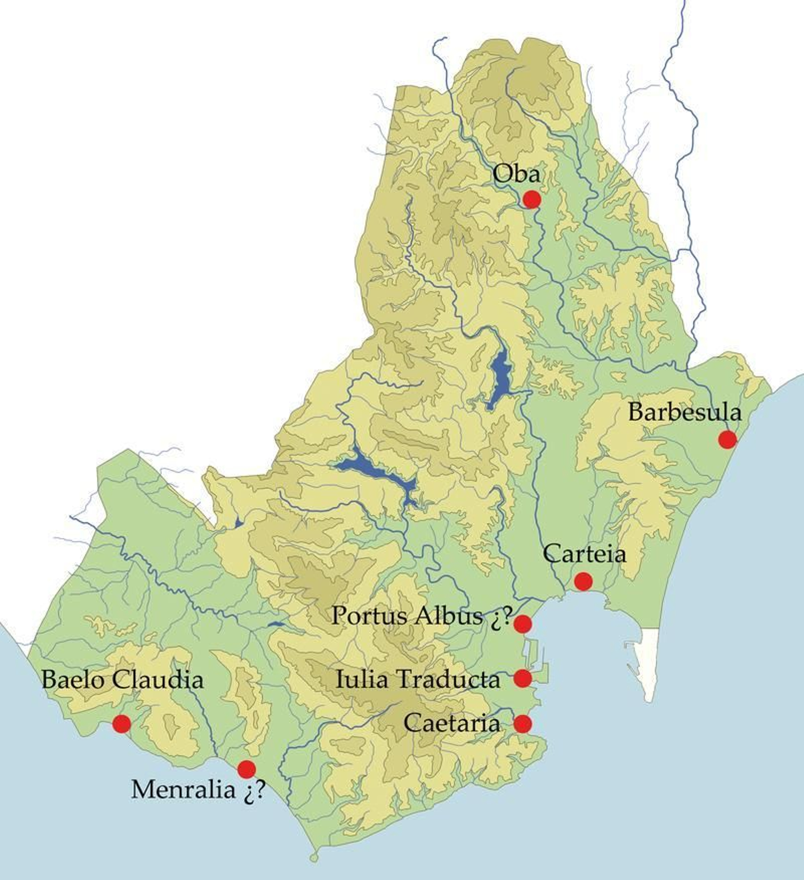Las ciudades romanas del Campo de Gibraltar en el siglo I.