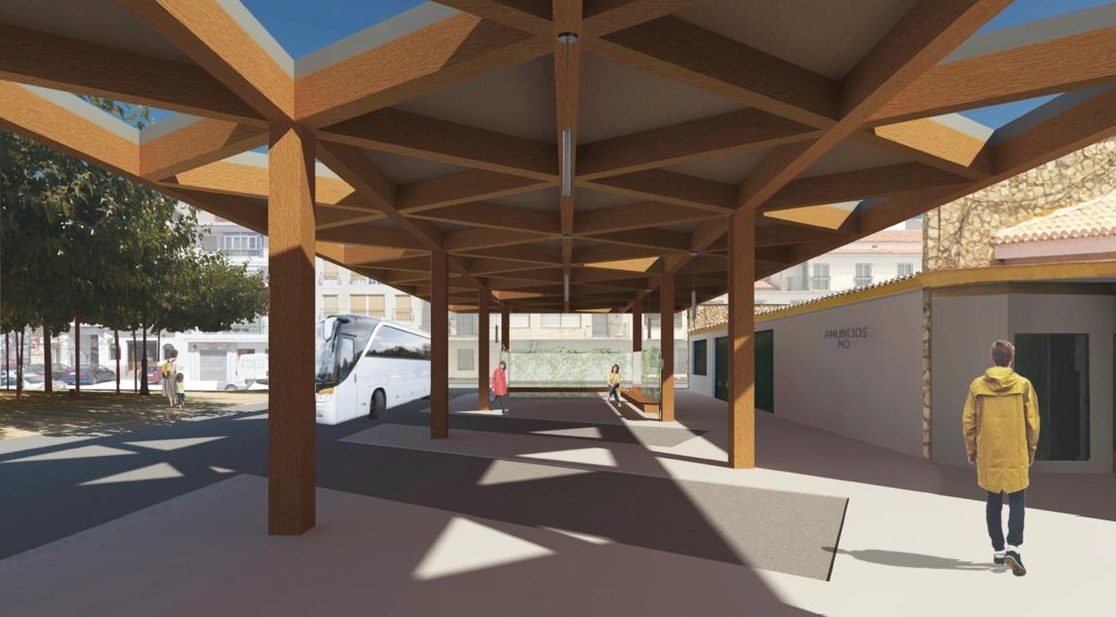 Imagen del diseño de la nueva estación de autobuses de Huéscar, en el Norte de Granada