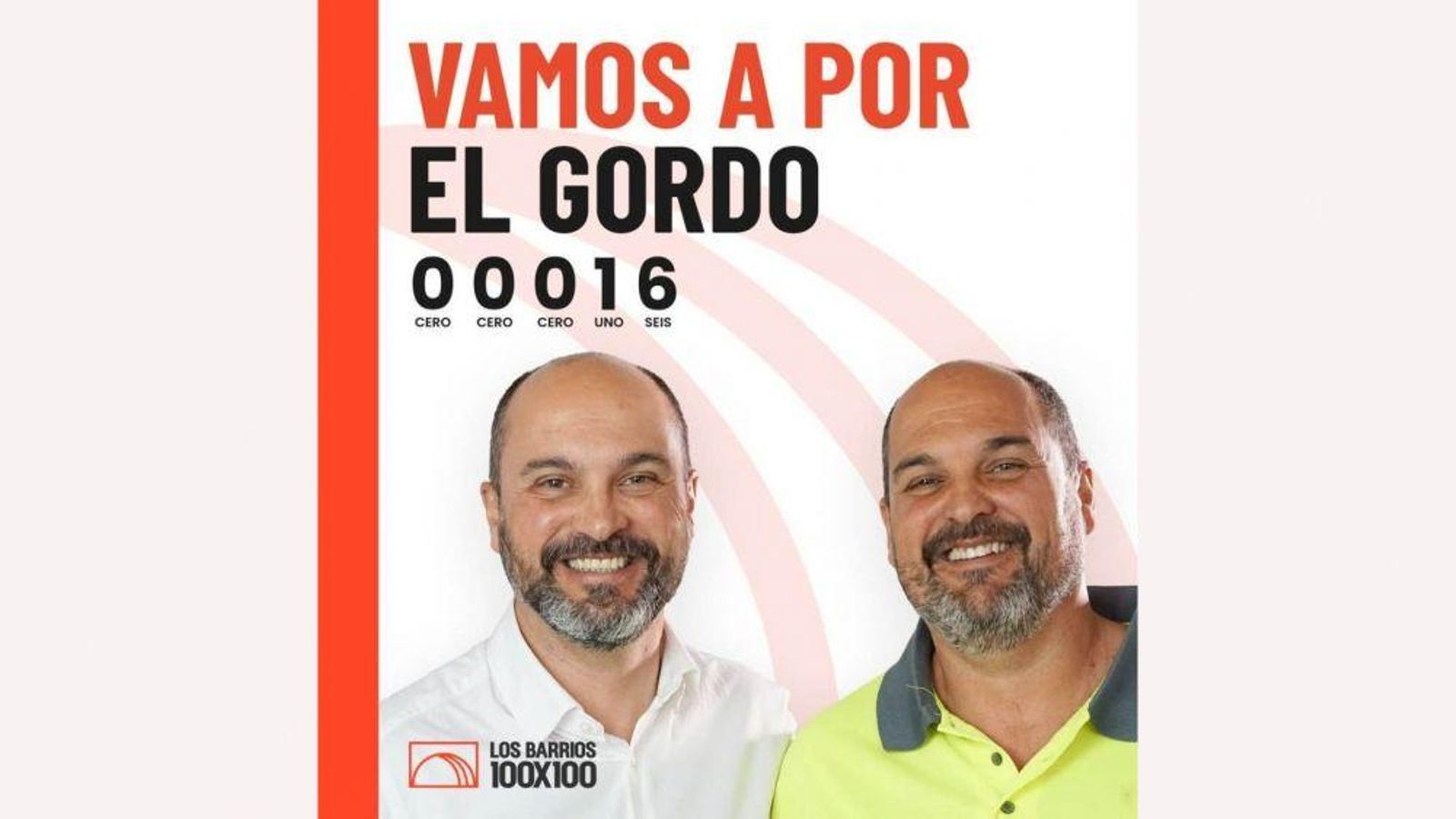 Cartel de la campaña 'Vamos a por el gordo' de Los Barrios 100x100