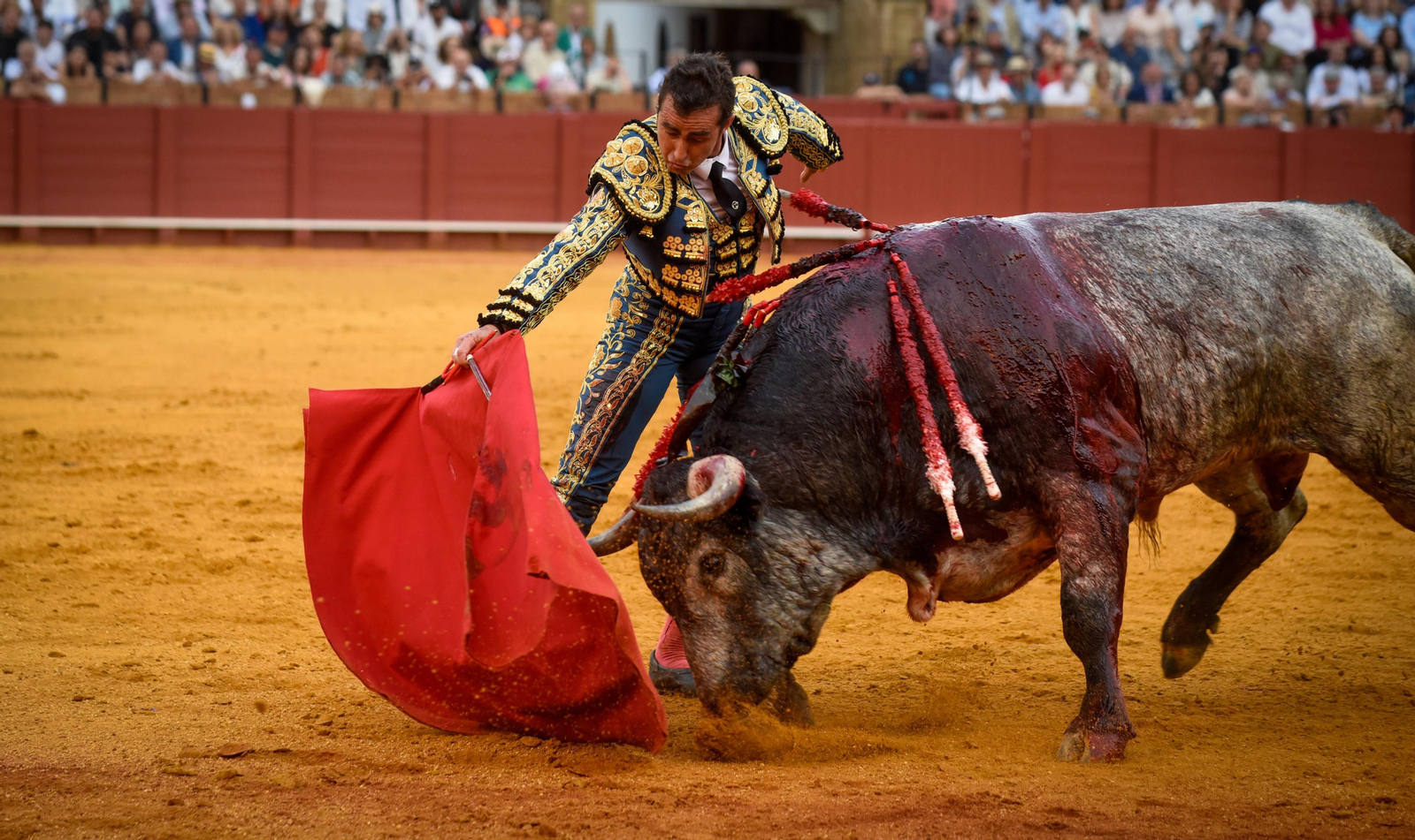 Las imágenes de la corrida de toros de El Fandi, Manuel Escribano y Esaú Fernández