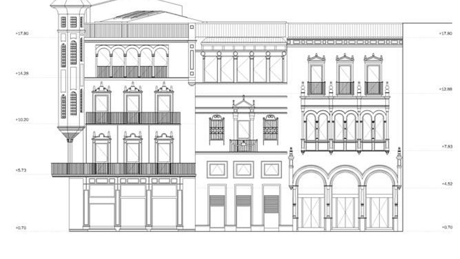 La fachada hacia la Avenida, según se contempla en el proyecto de reforma