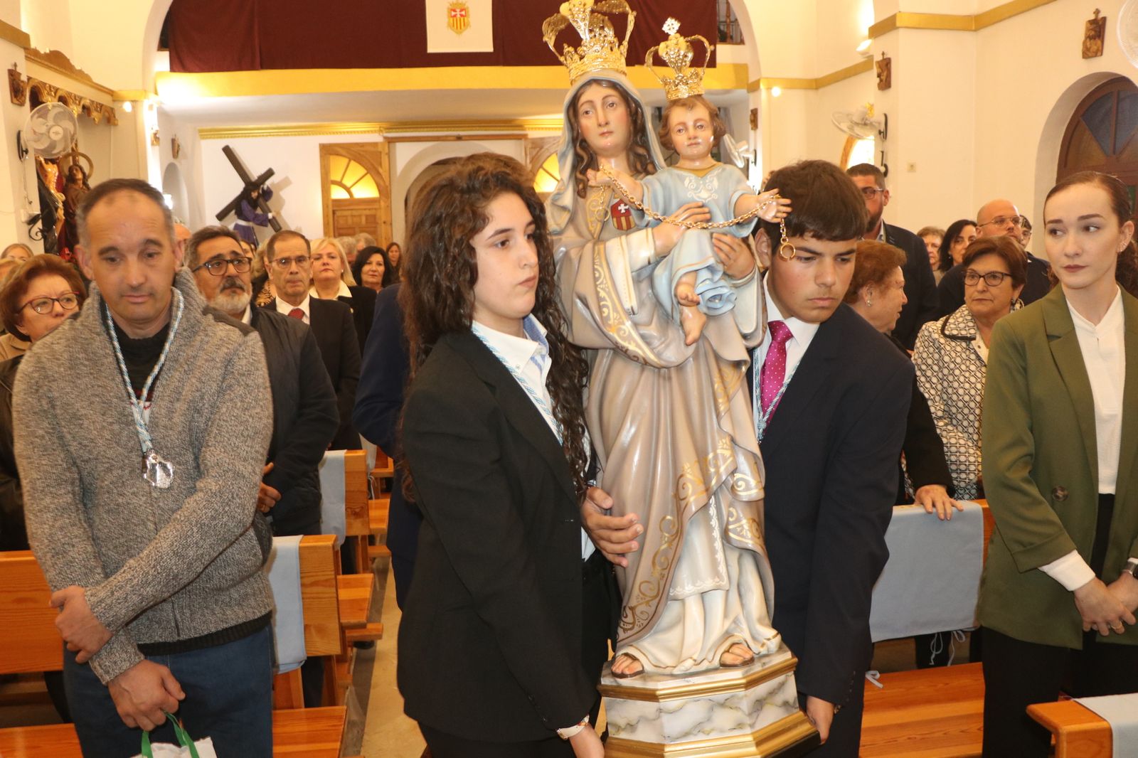 La imagen de la Virgen de las Mercedes vuelve a su templo de Balerma tras ser restaurada
