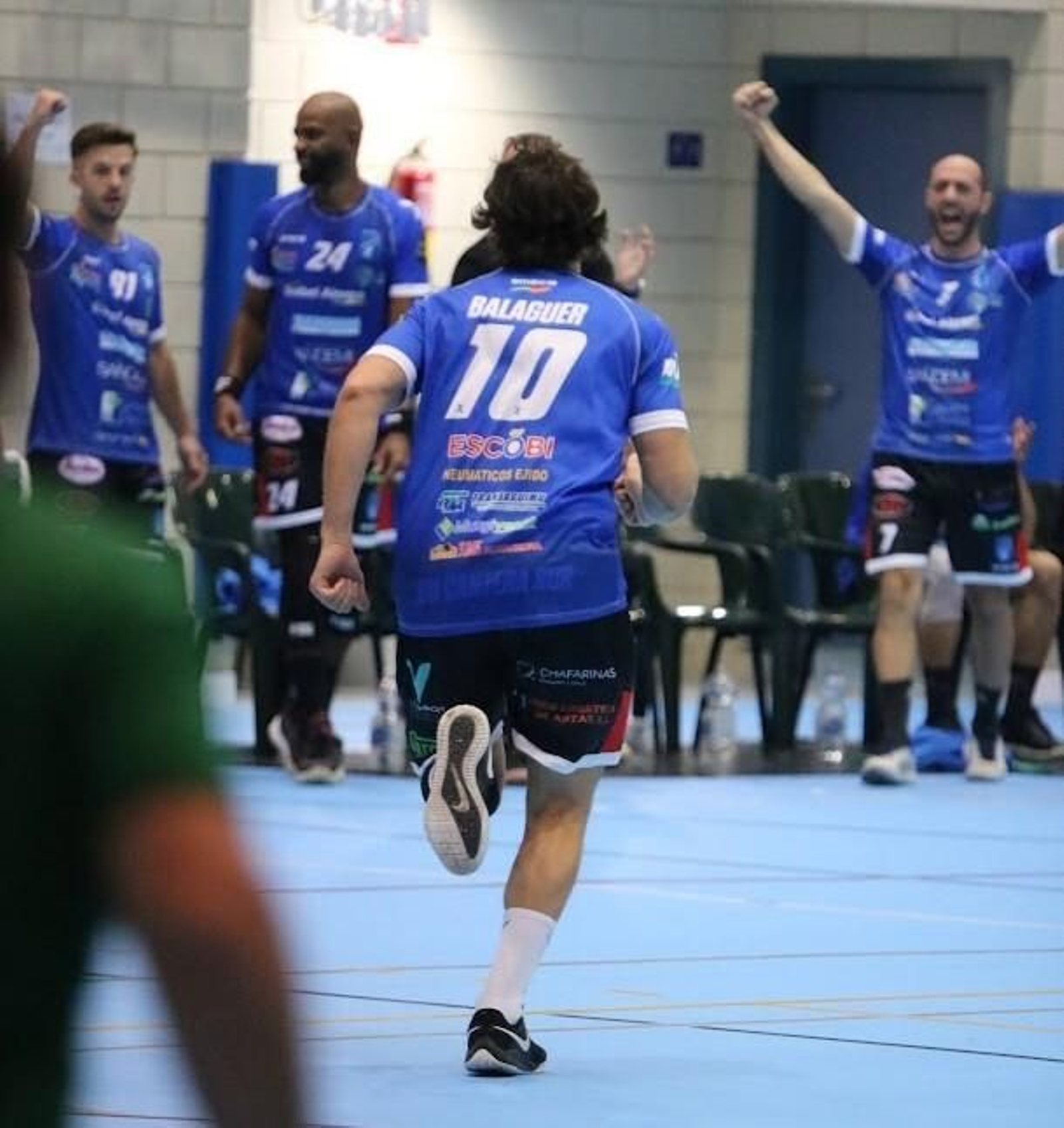 Los ejidenses celebran un gol anotado durante un partido disputado esta temporada.