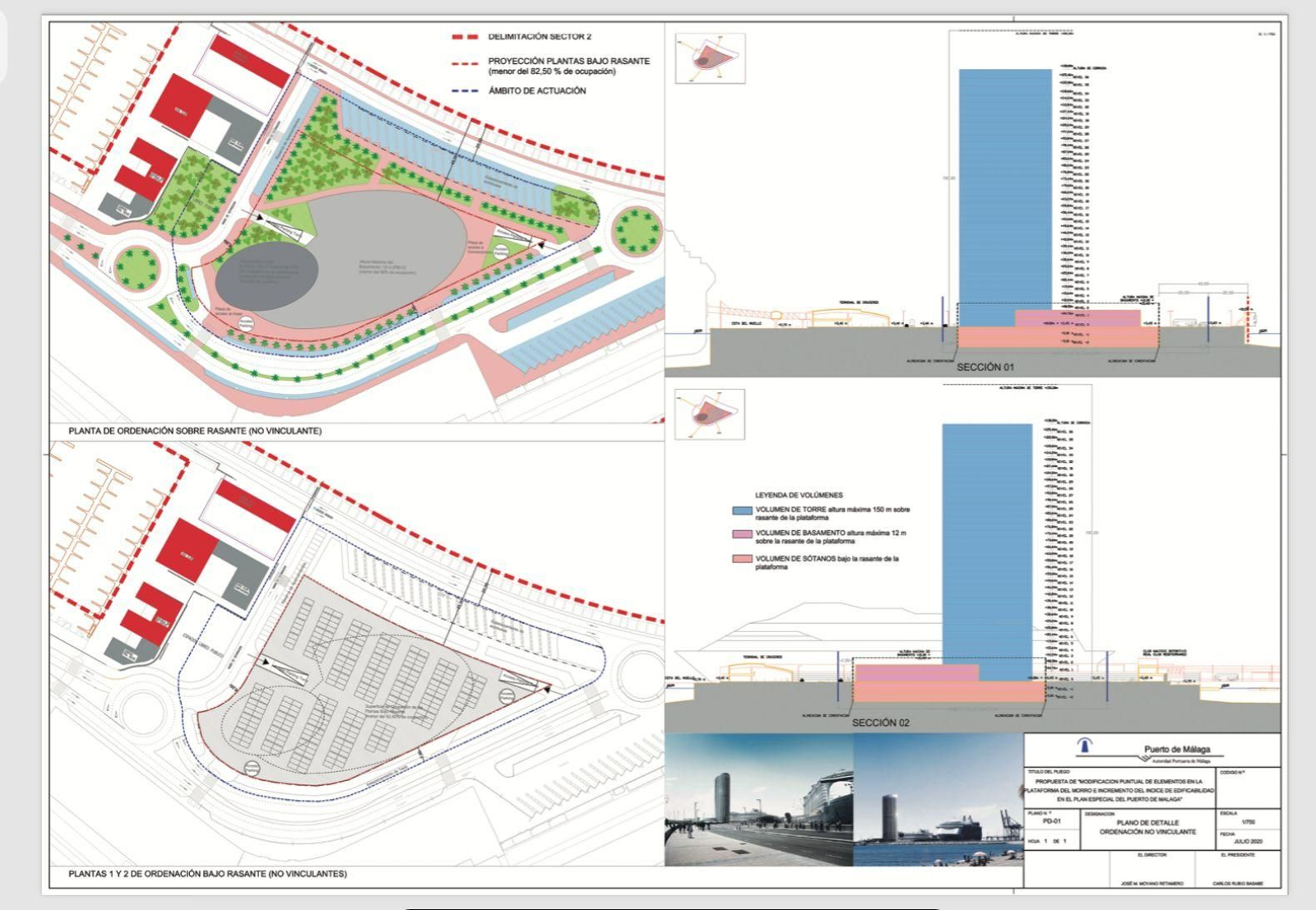 Referencia, no vinculante, al proyecto de Seguí en el expediente municipal para la modificación del Plan Especial del Puerto.