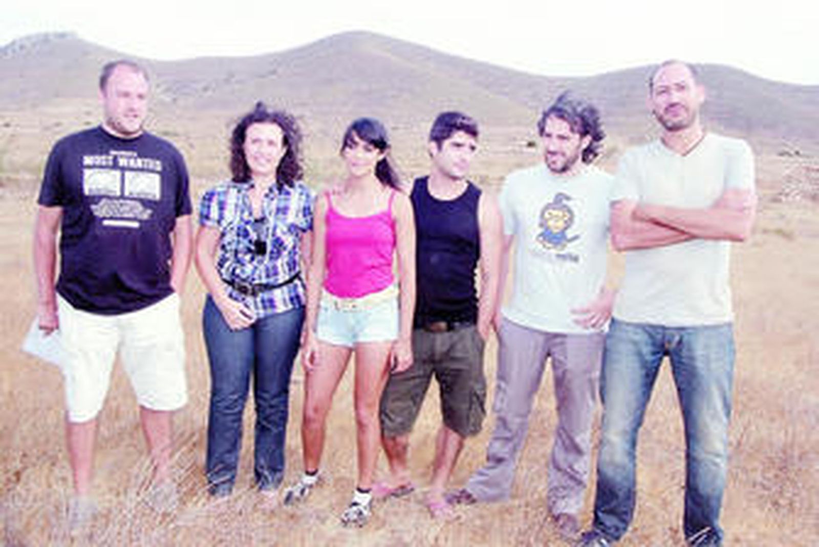 La diputada de Cultura, Caridad Herrerías, con David del Águila, Sara Casasnovas, Alberto Ferreiro, Hugo Sanz y Daniel Albadalejo.