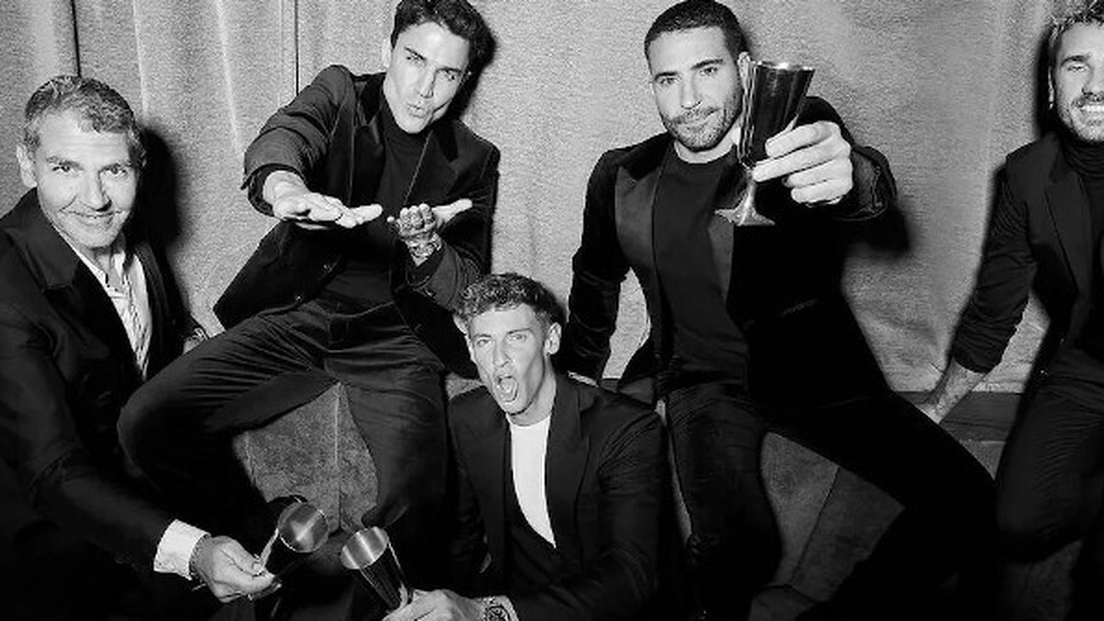 De izquierda a derecha: Paco Roncero, Álex González, Marcos Llorente, Miguel Ángel Silvestre y Antoine Griezmann, socios de Rhudo