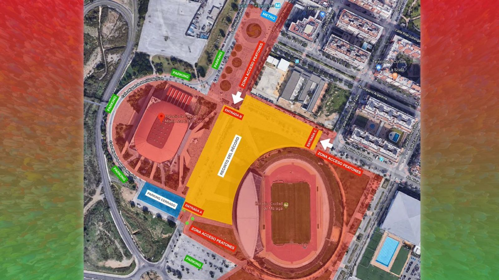 Mapa donde se desarrollará el intento de récord.