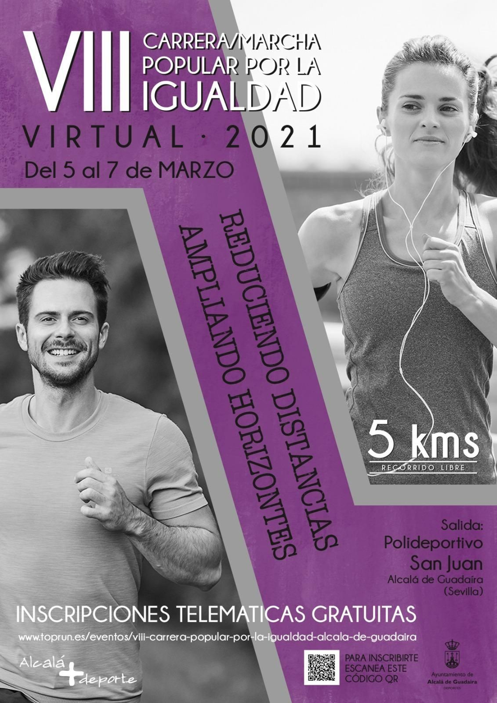 Cartel de la VIII Carrera Por la Igualdad 2021 de Alcalá de Guadaíra.