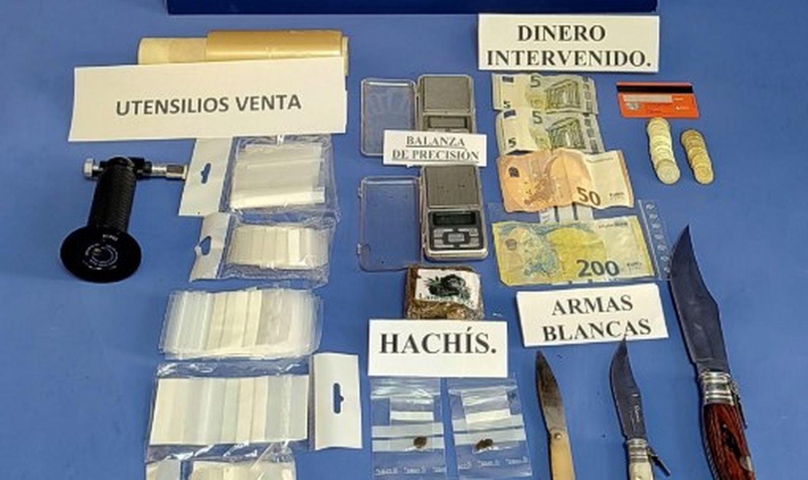 Droga requisada en Fátima.